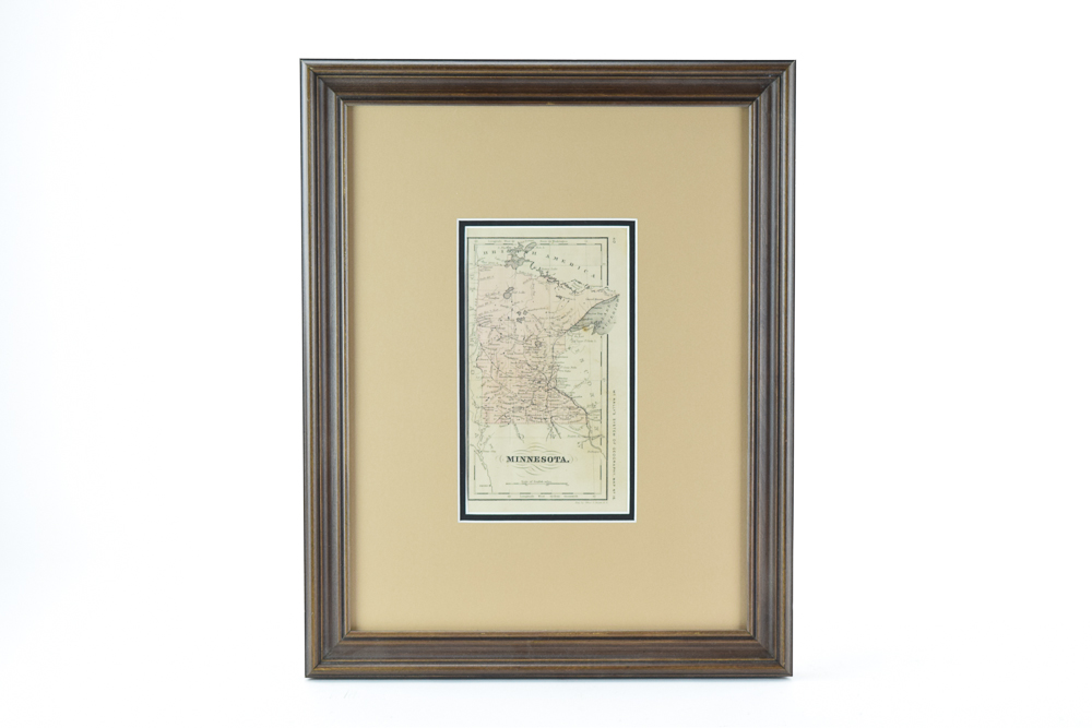 Circa 1860s Map of Minnesota from "McNally's System of Geography"