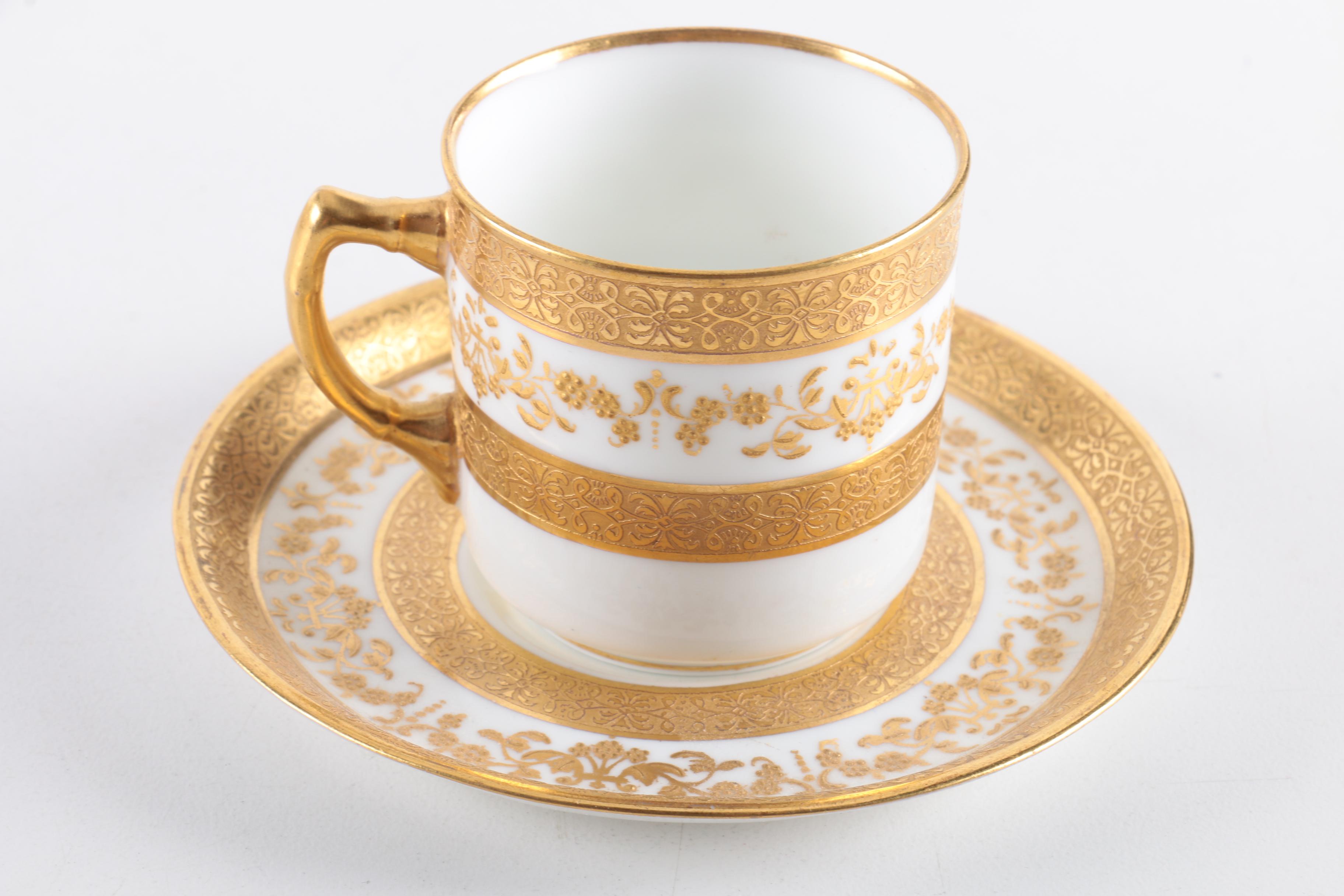Vintage Adderley's Gilt Porcelain Demitasse Cups and Saucers