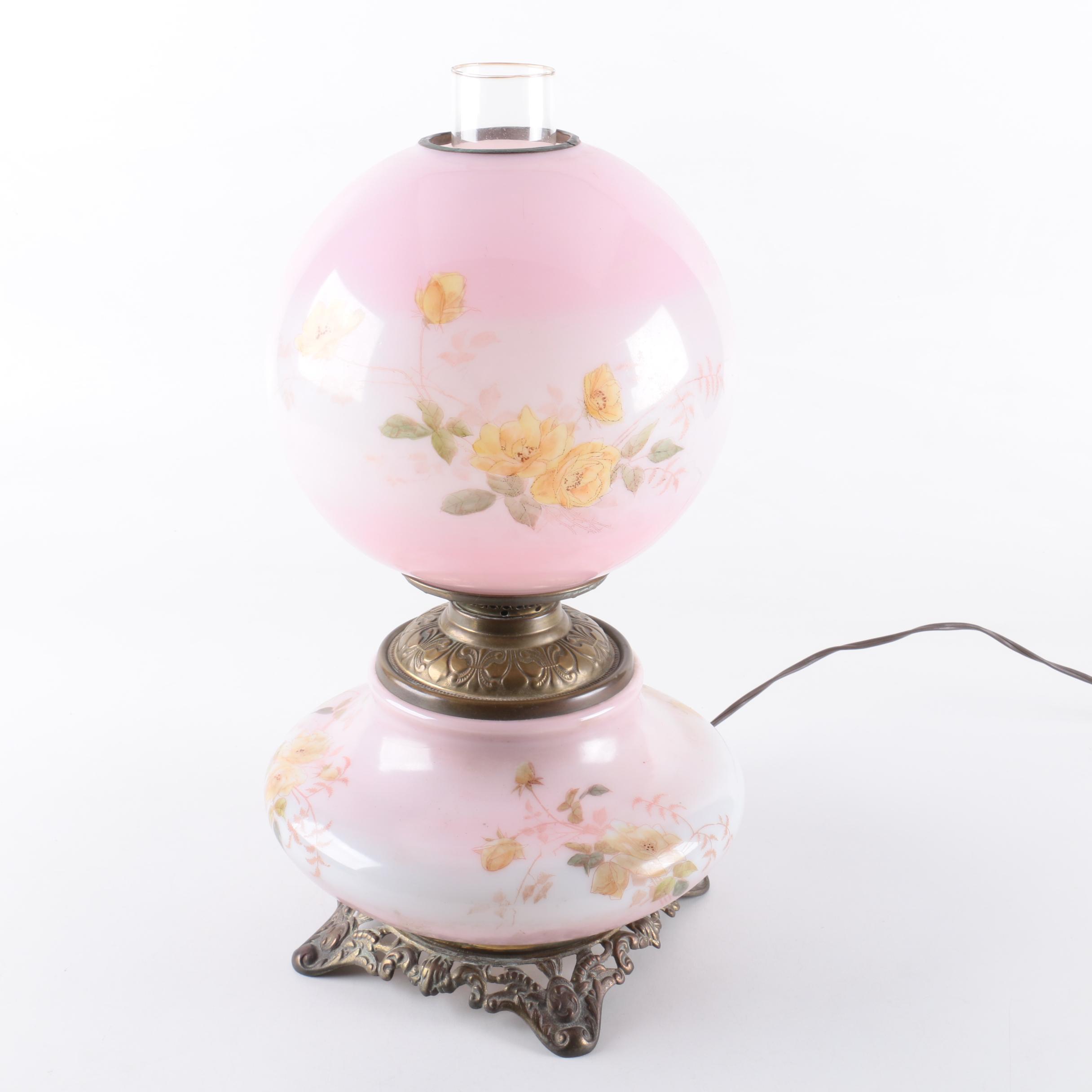 Vintage Floral Parlor Lamp