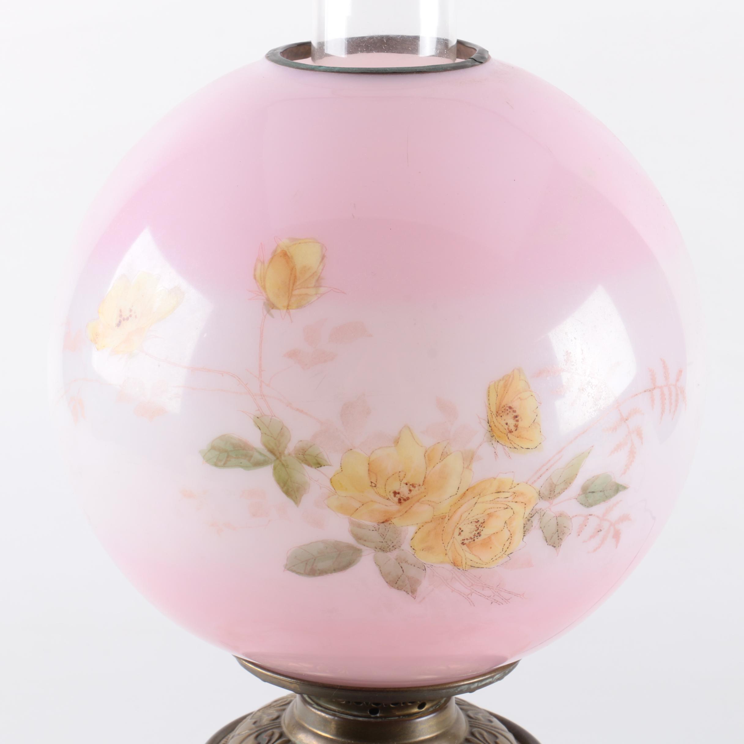 Vintage Floral Parlor Lamp