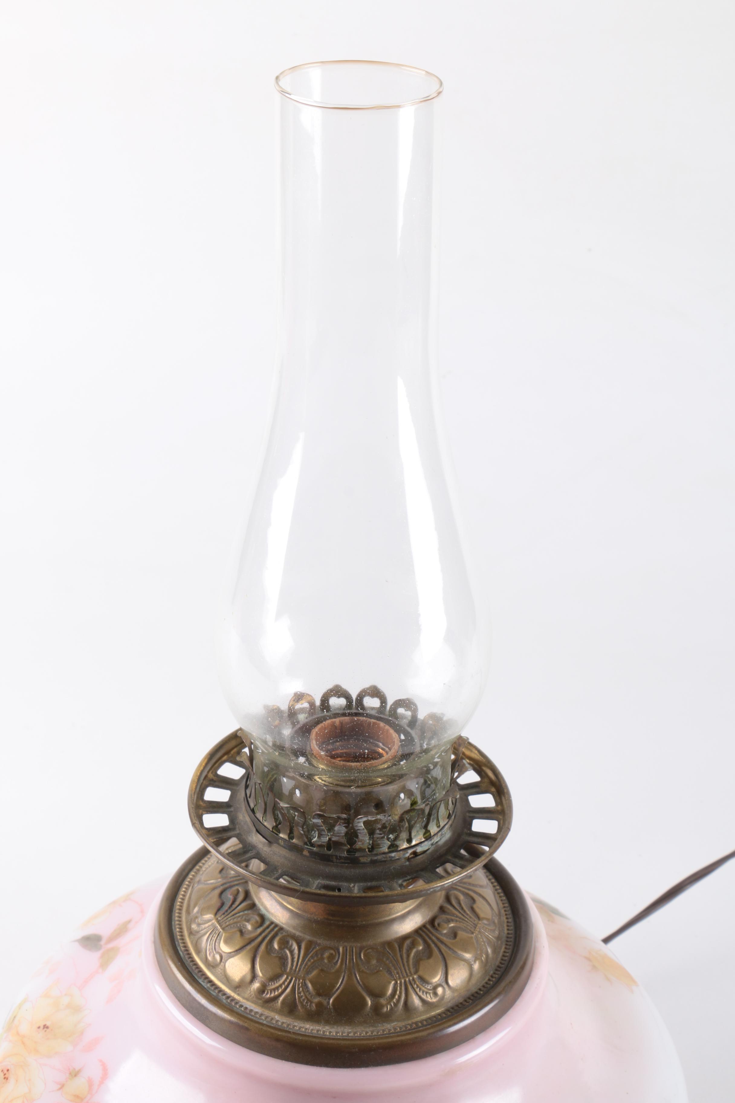 Vintage Floral Parlor Lamp
