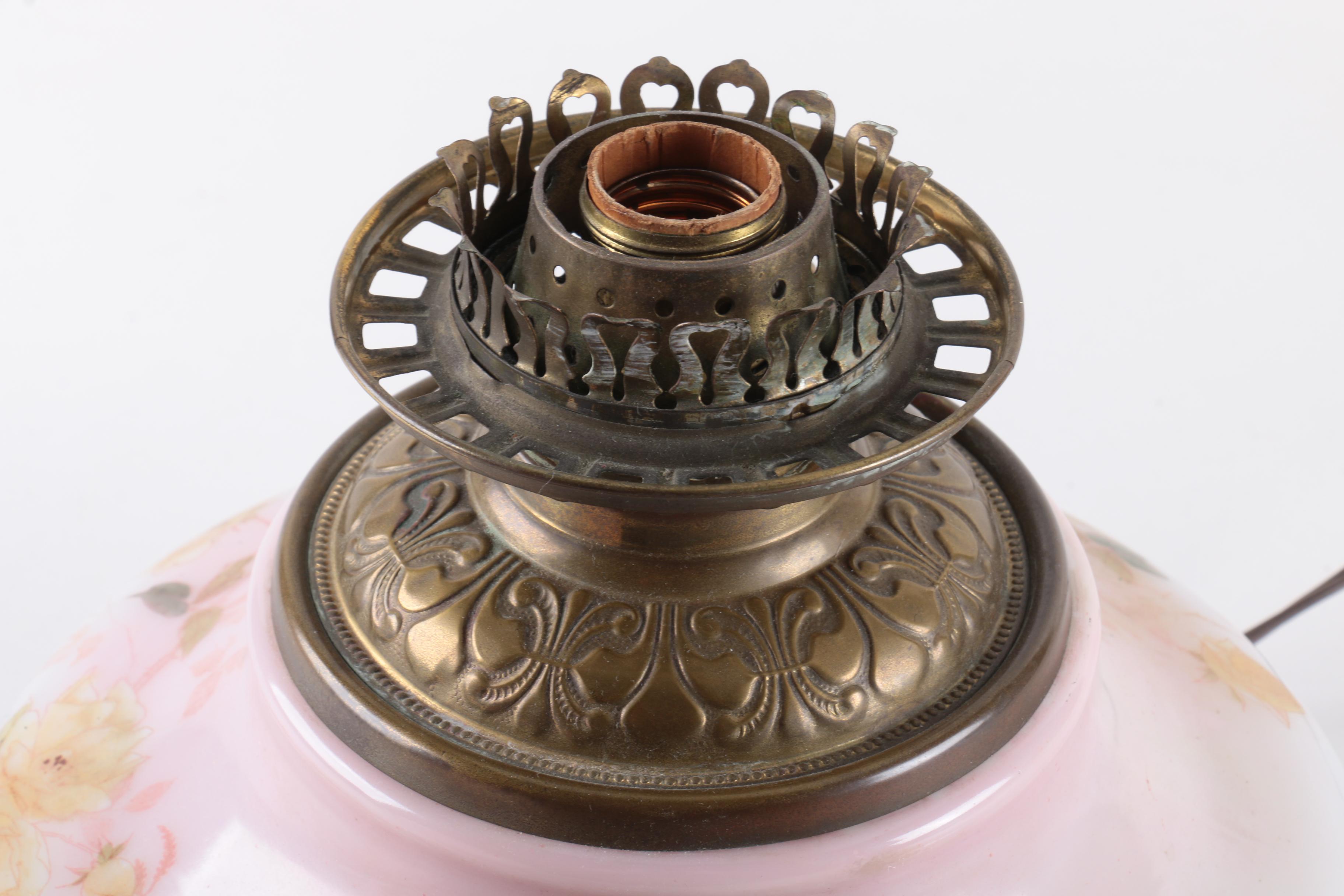 Vintage Floral Parlor Lamp