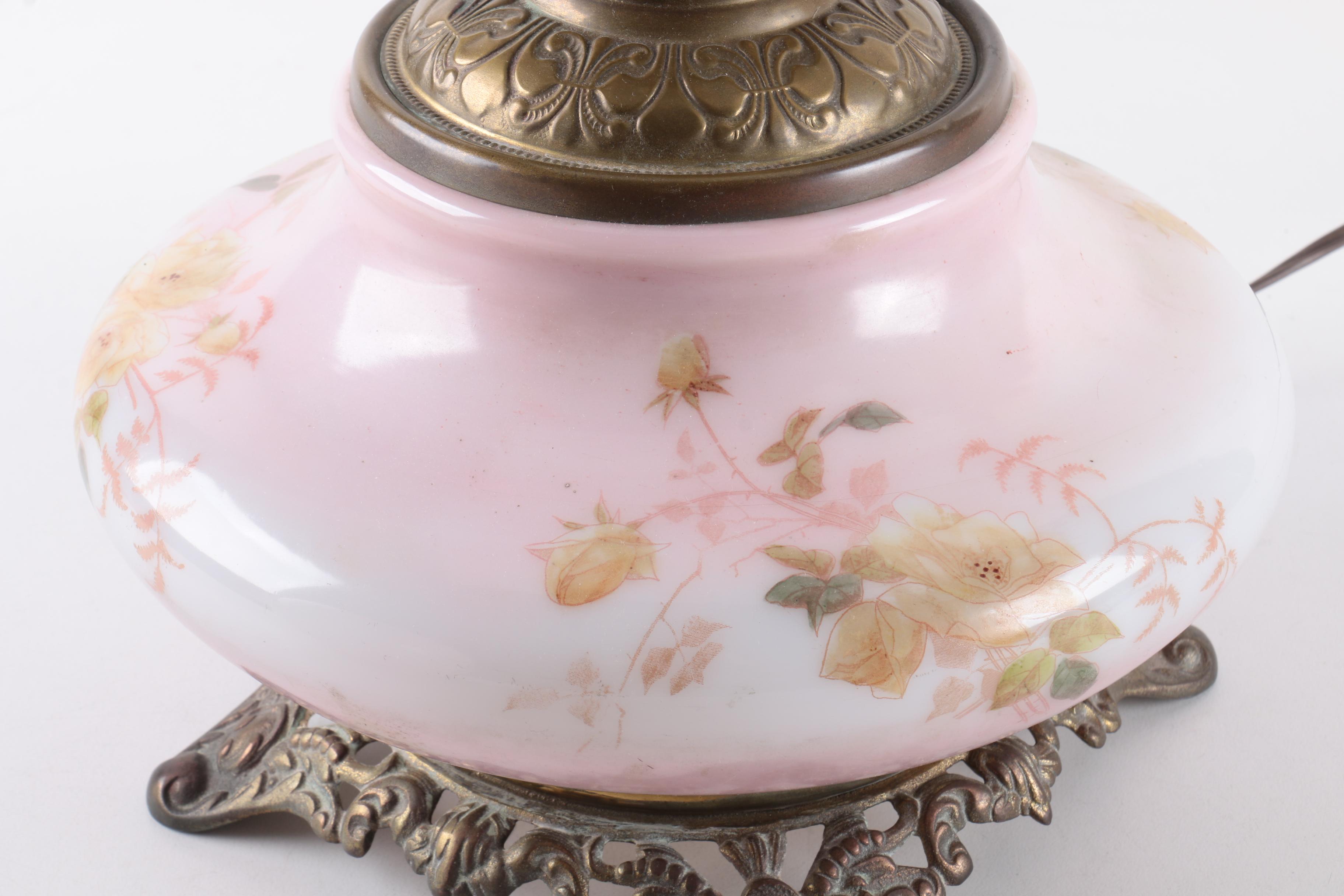 Vintage Floral Parlor Lamp