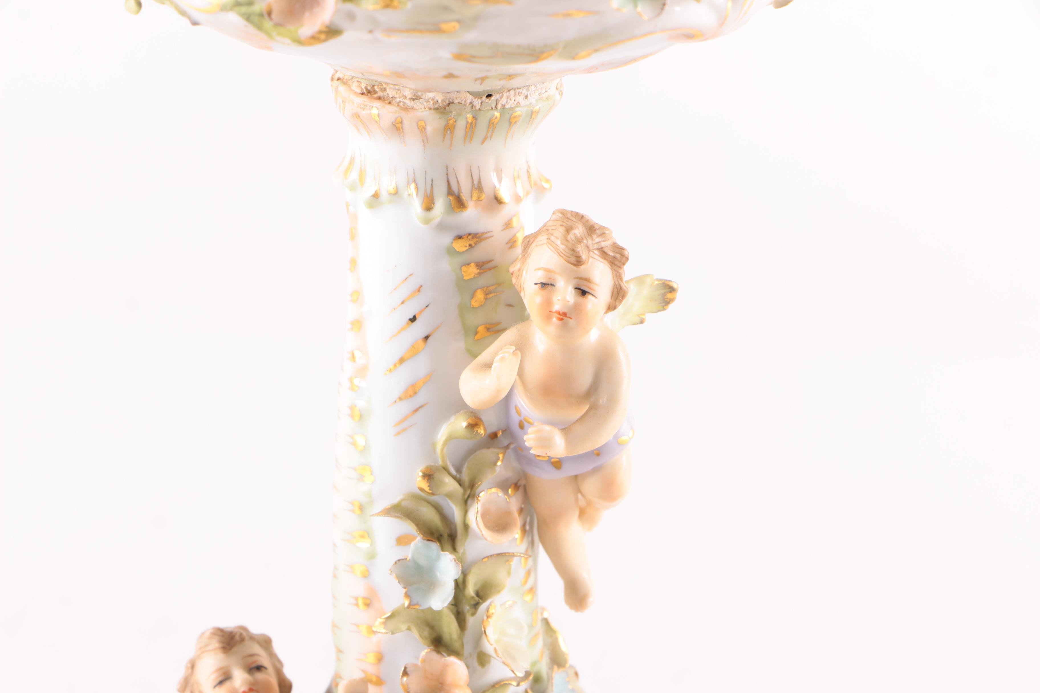 Antique Ceramic Parlor Oil Lamp