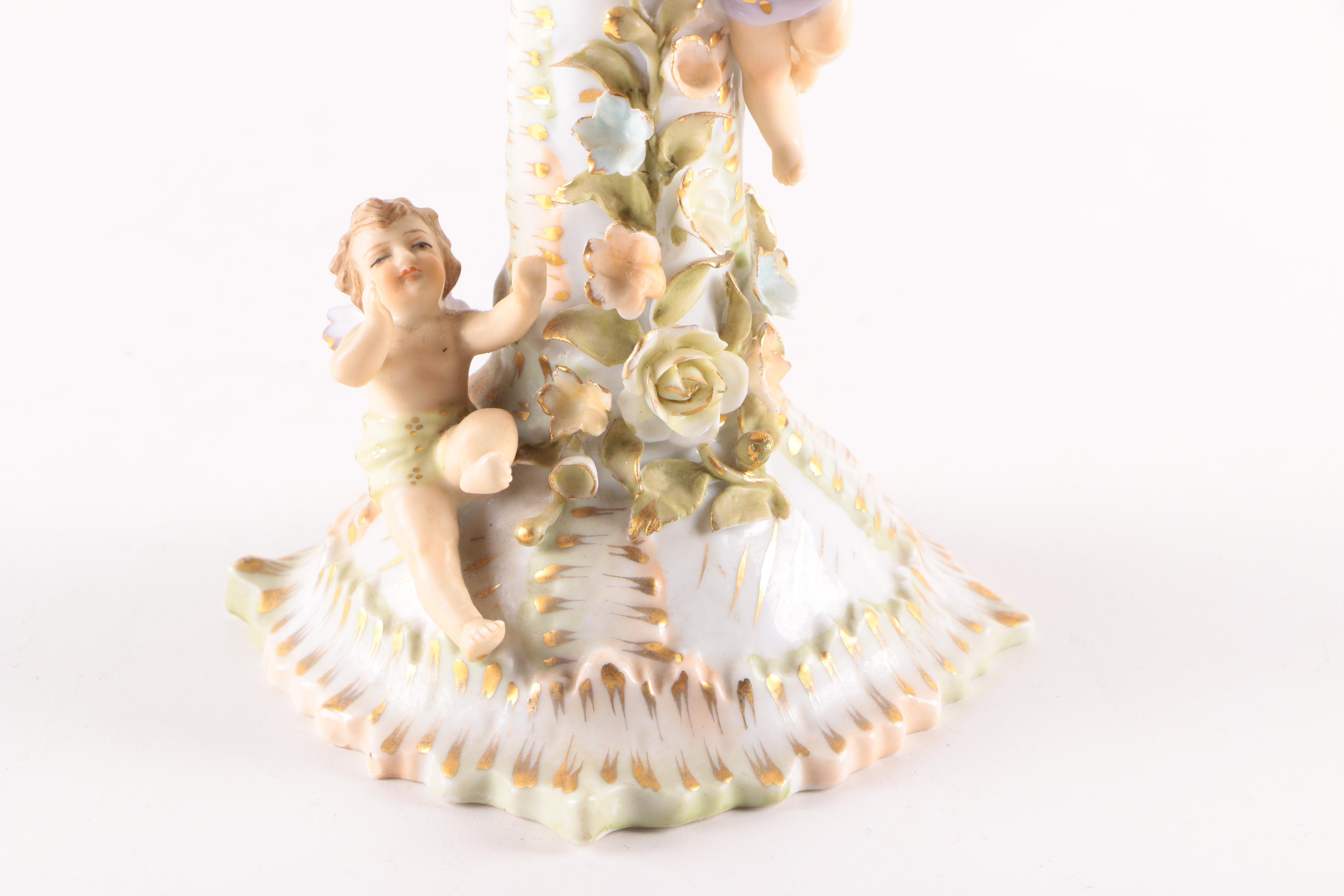 Antique Ceramic Parlor Oil Lamp