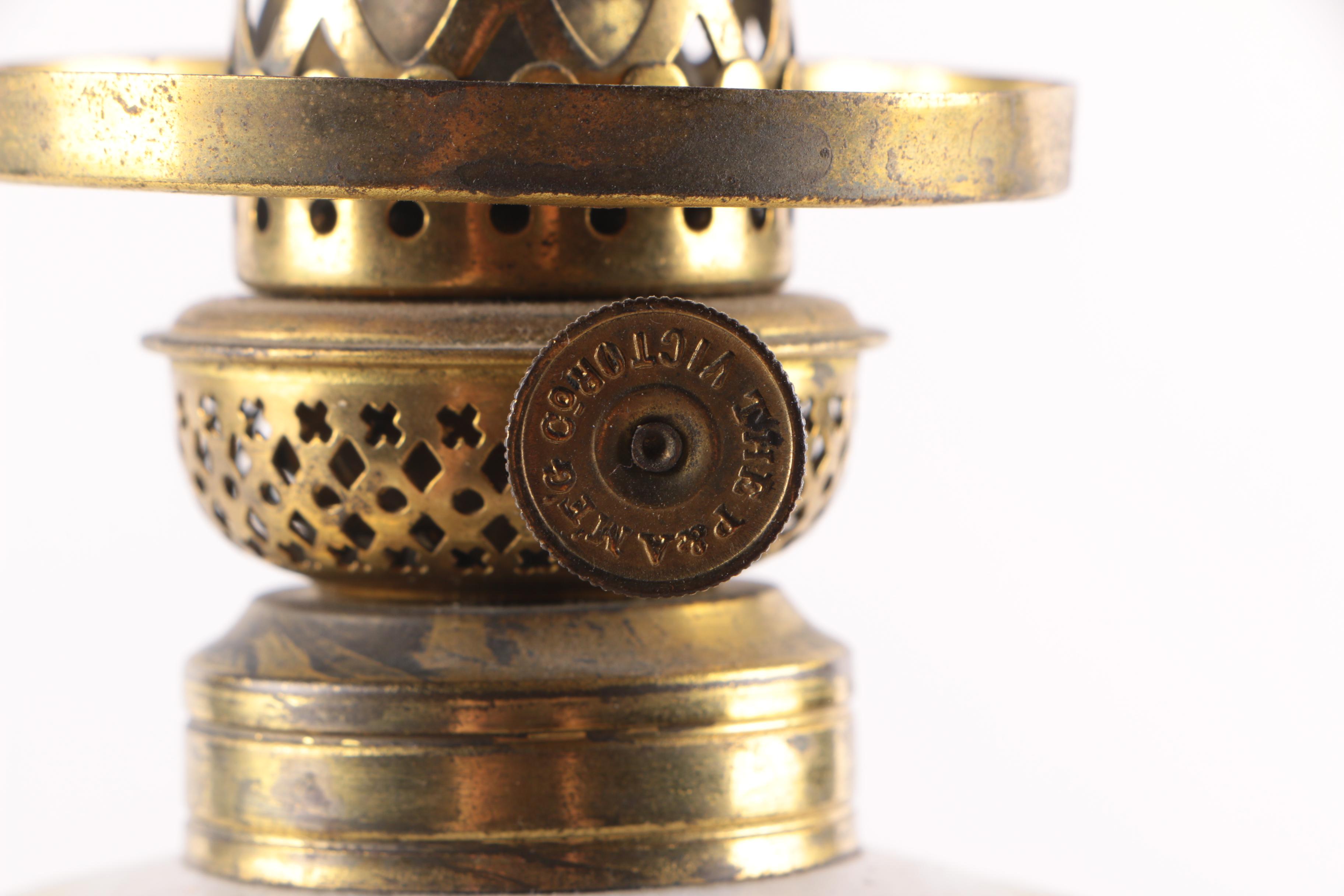 Antique Ceramic Parlor Oil Lamp