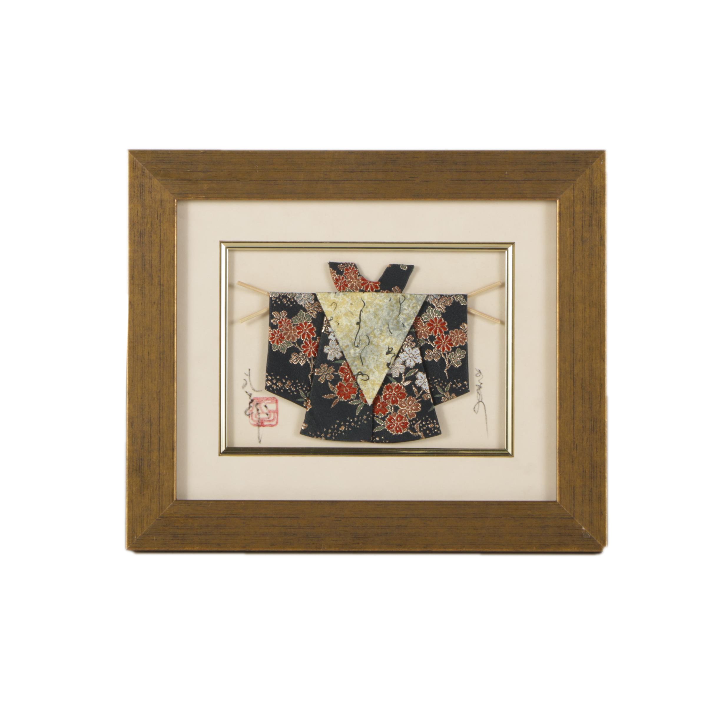 Reiko Nakagawa Mixed Media Miniature Kimono