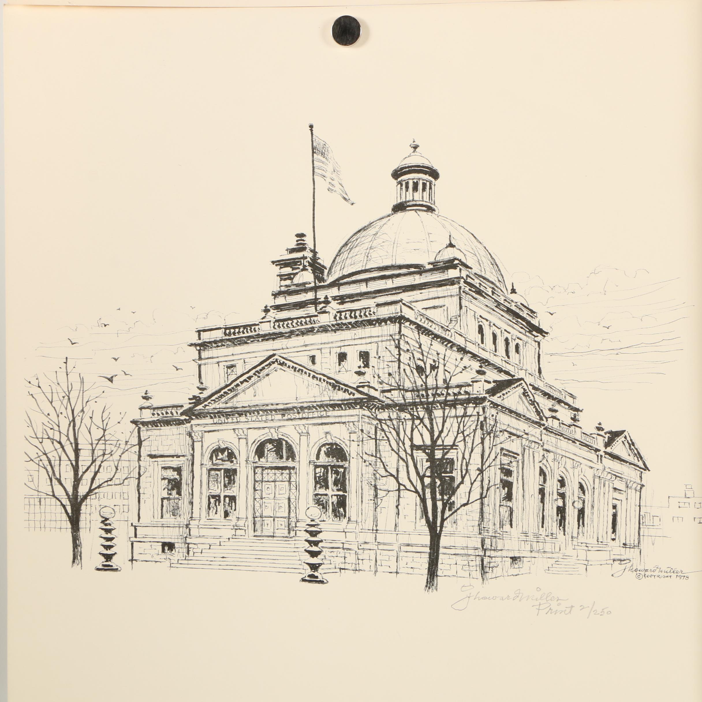 J. Howard Miller Limited Edition Architectural Halftone Prints