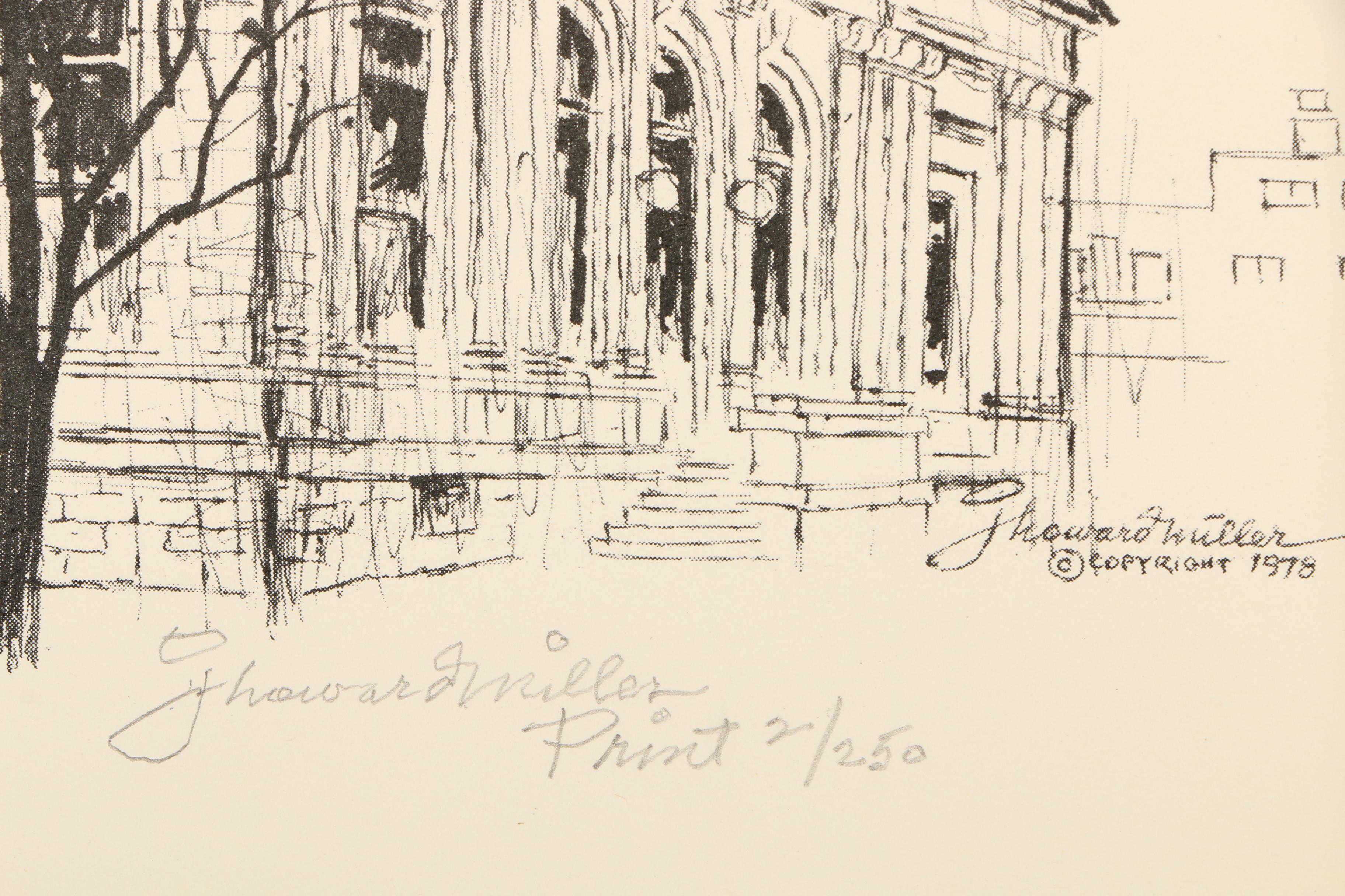 J. Howard Miller Limited Edition Architectural Halftone Prints