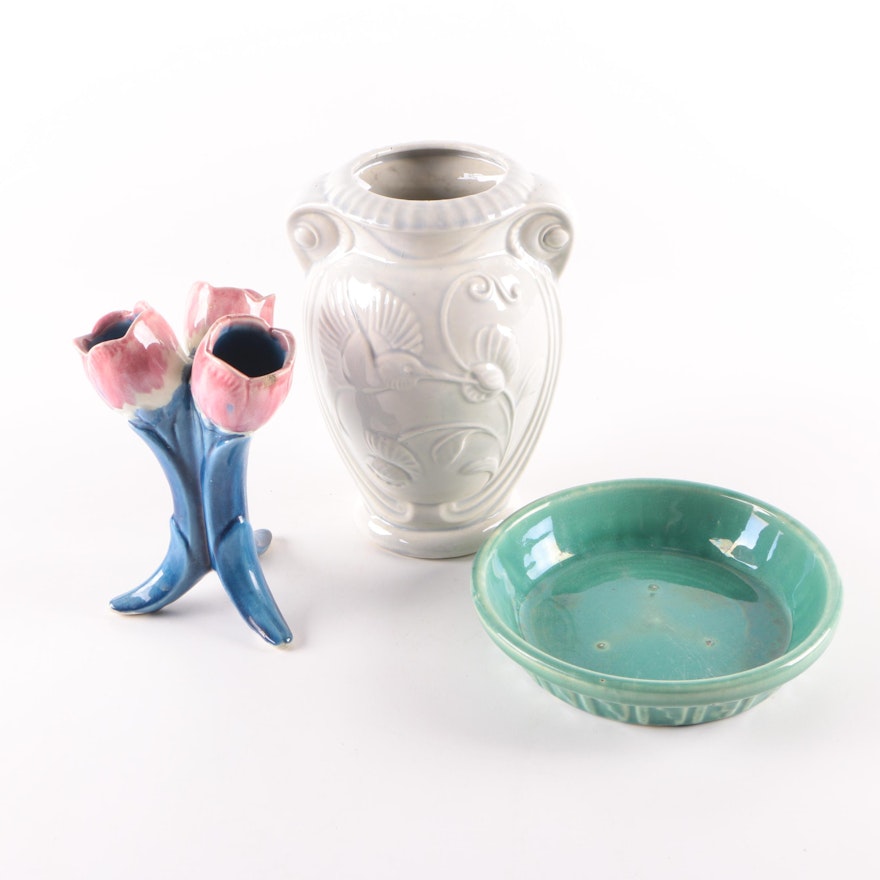 Vintage Ceramic Vases and Underplate