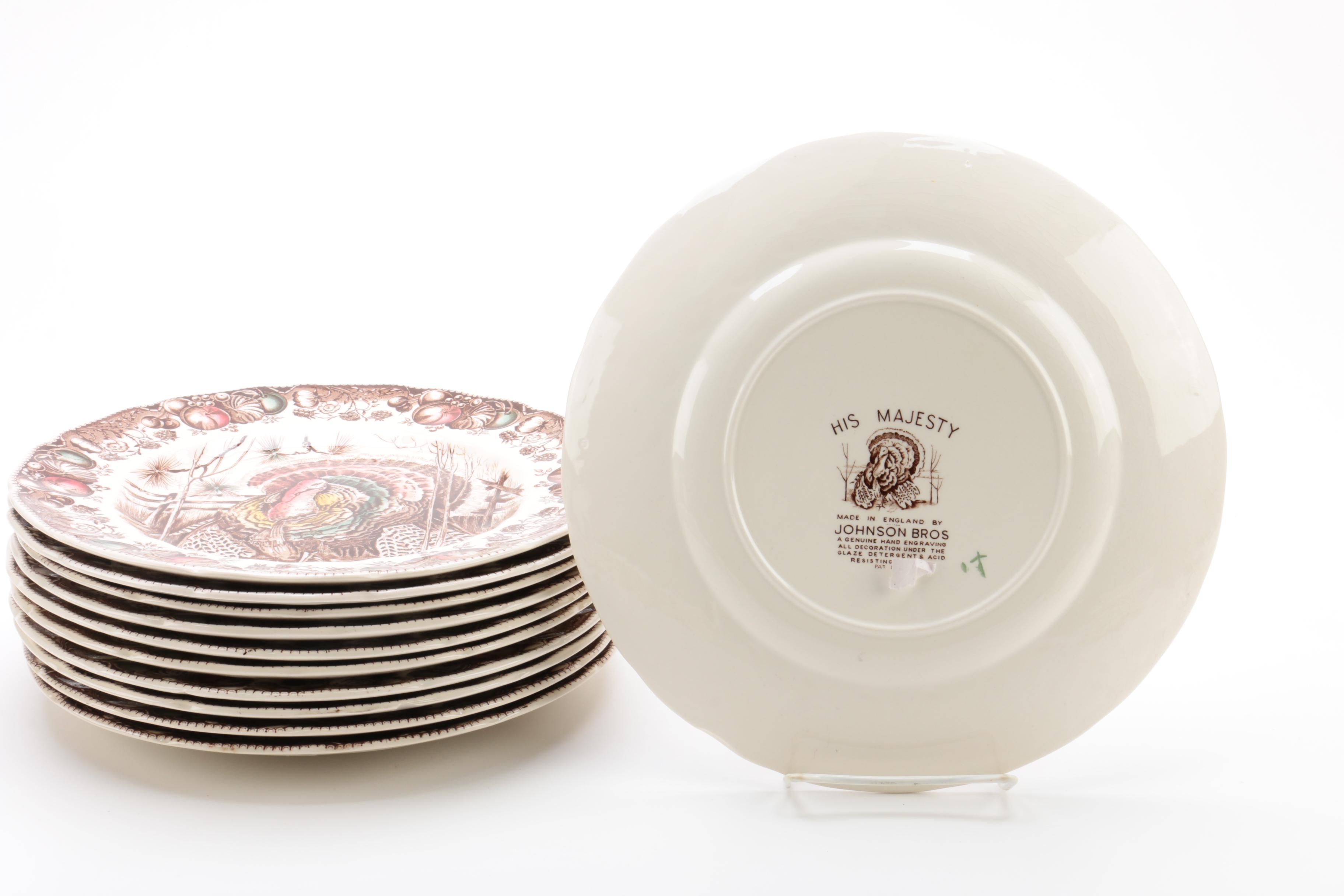 Vintage Johnson Bros "His Majesty" and "Wild Turkeys" Dinnerware 1951-83