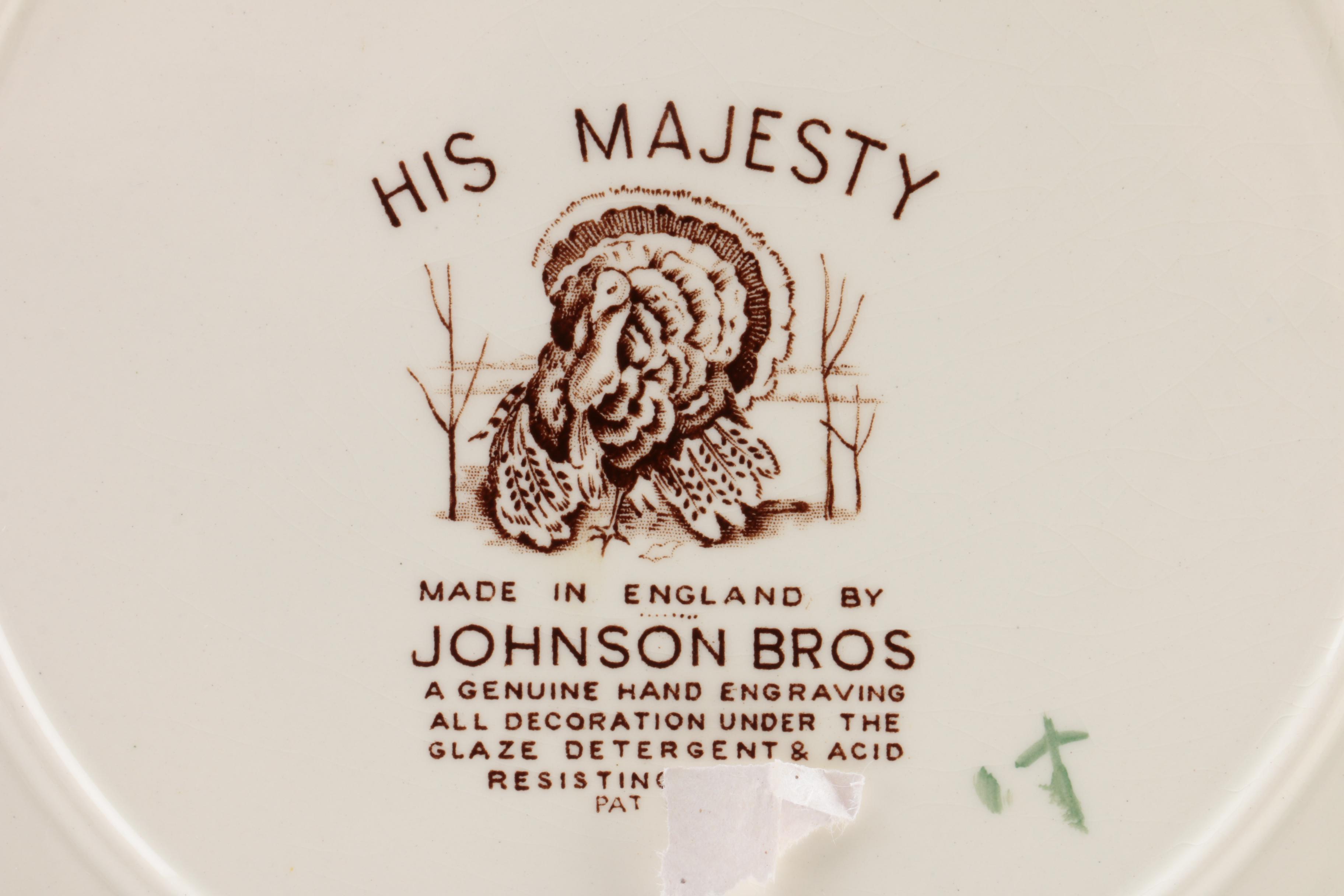 Vintage Johnson Bros "His Majesty" and "Wild Turkeys" Dinnerware 1951-83