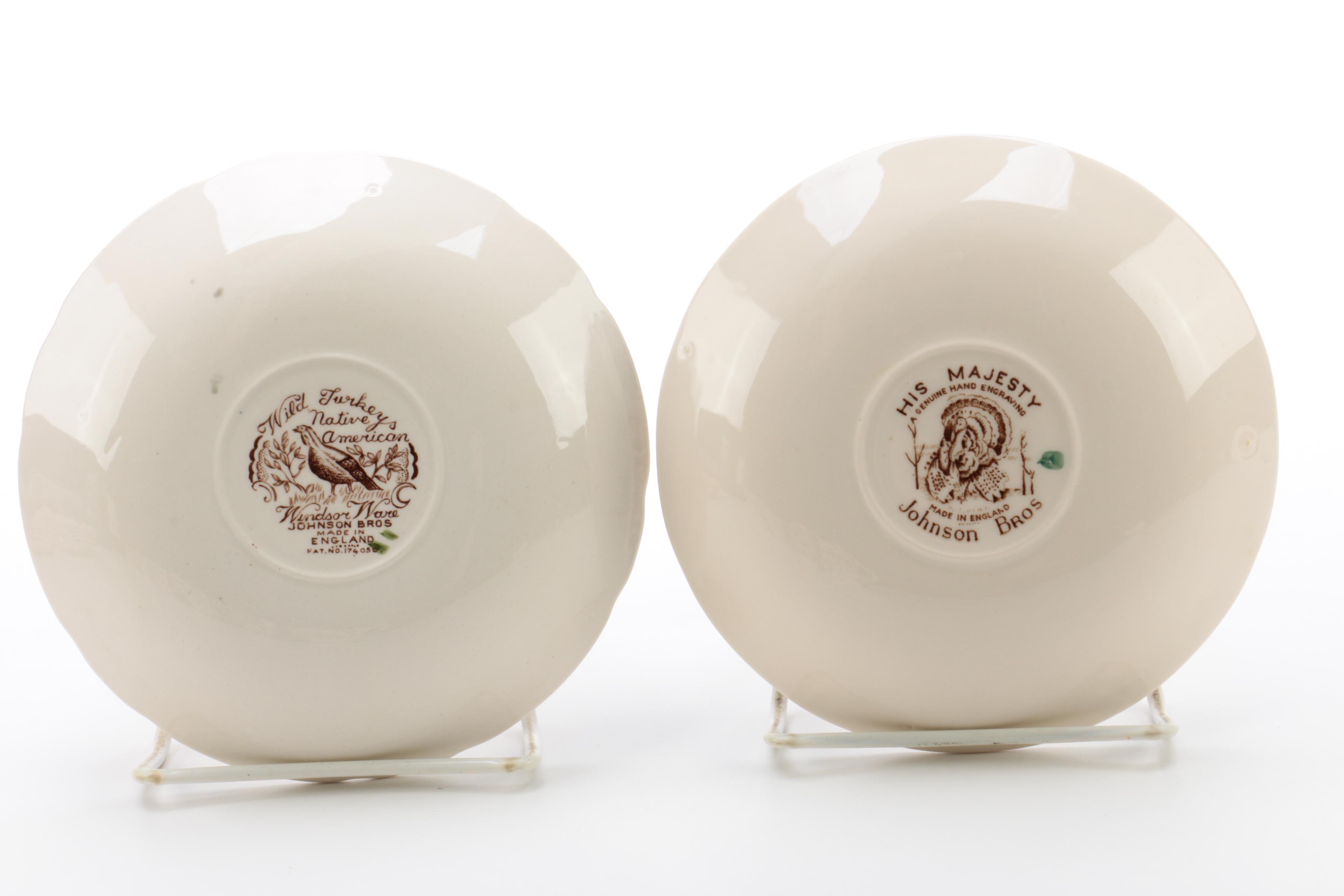 Vintage Johnson Bros "His Majesty" and "Wild Turkeys" Dinnerware 1951-83