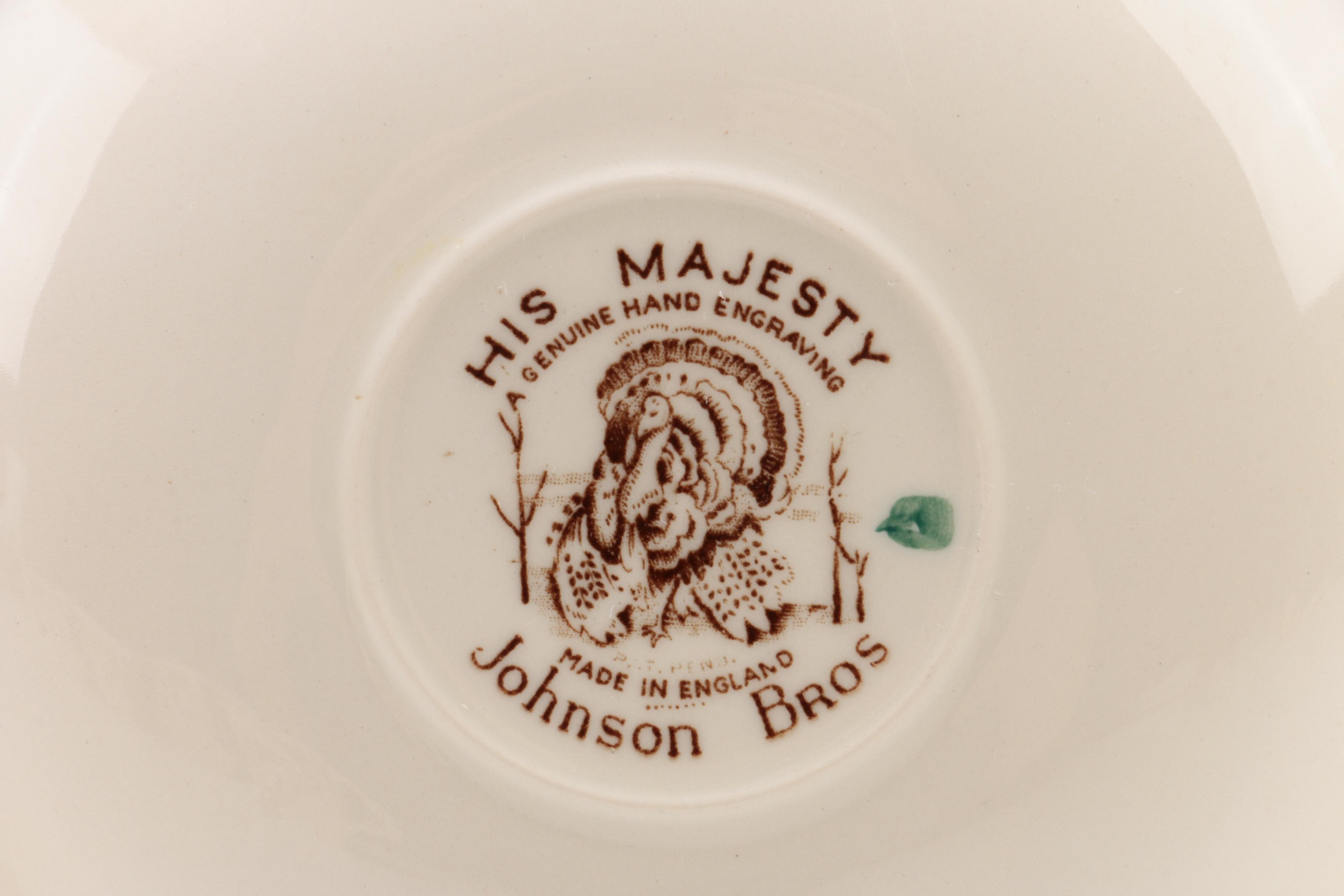 Vintage Johnson Bros "His Majesty" and "Wild Turkeys" Dinnerware 1951-83