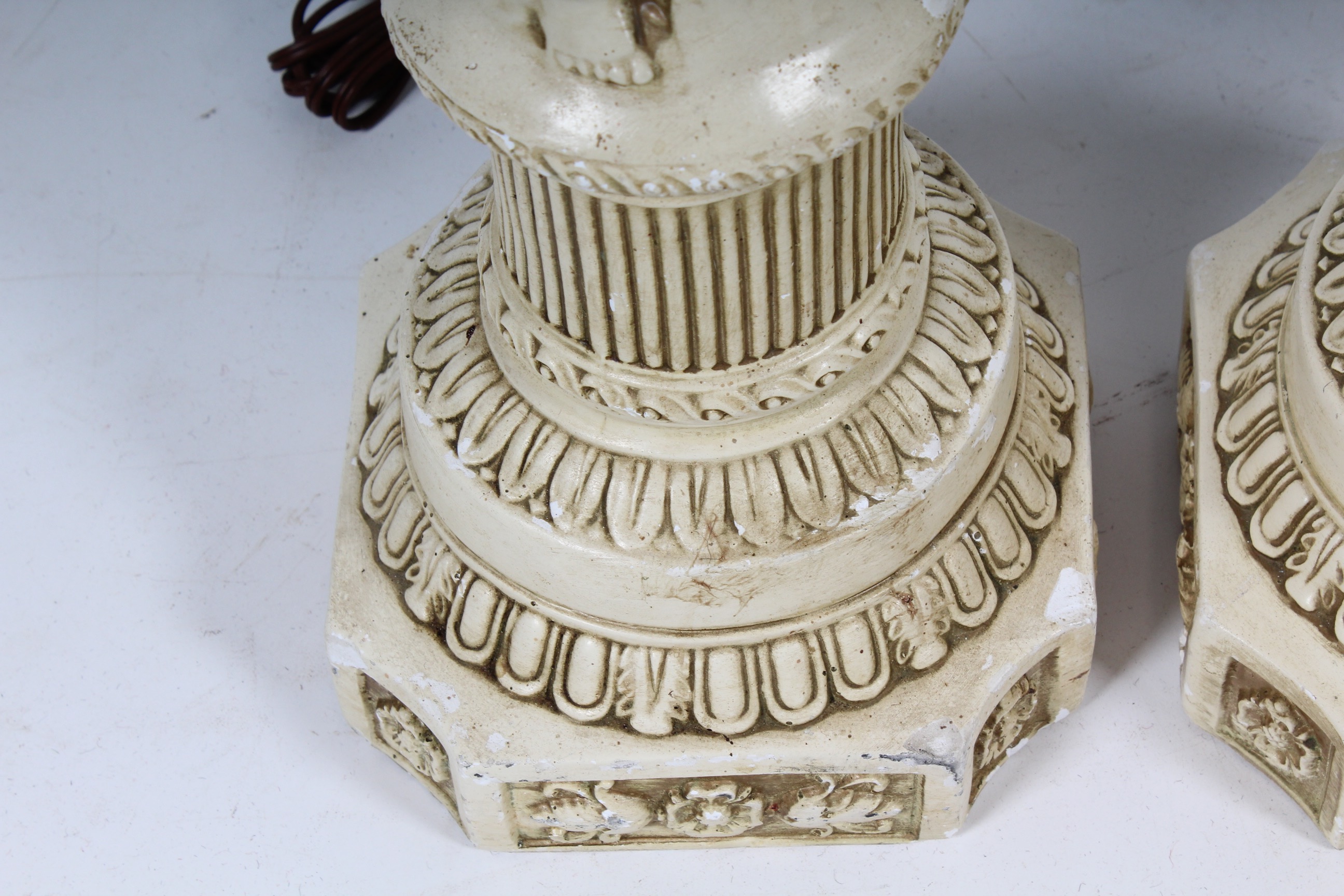 Pair of Vintage Neoclassical Putti Table Lamps