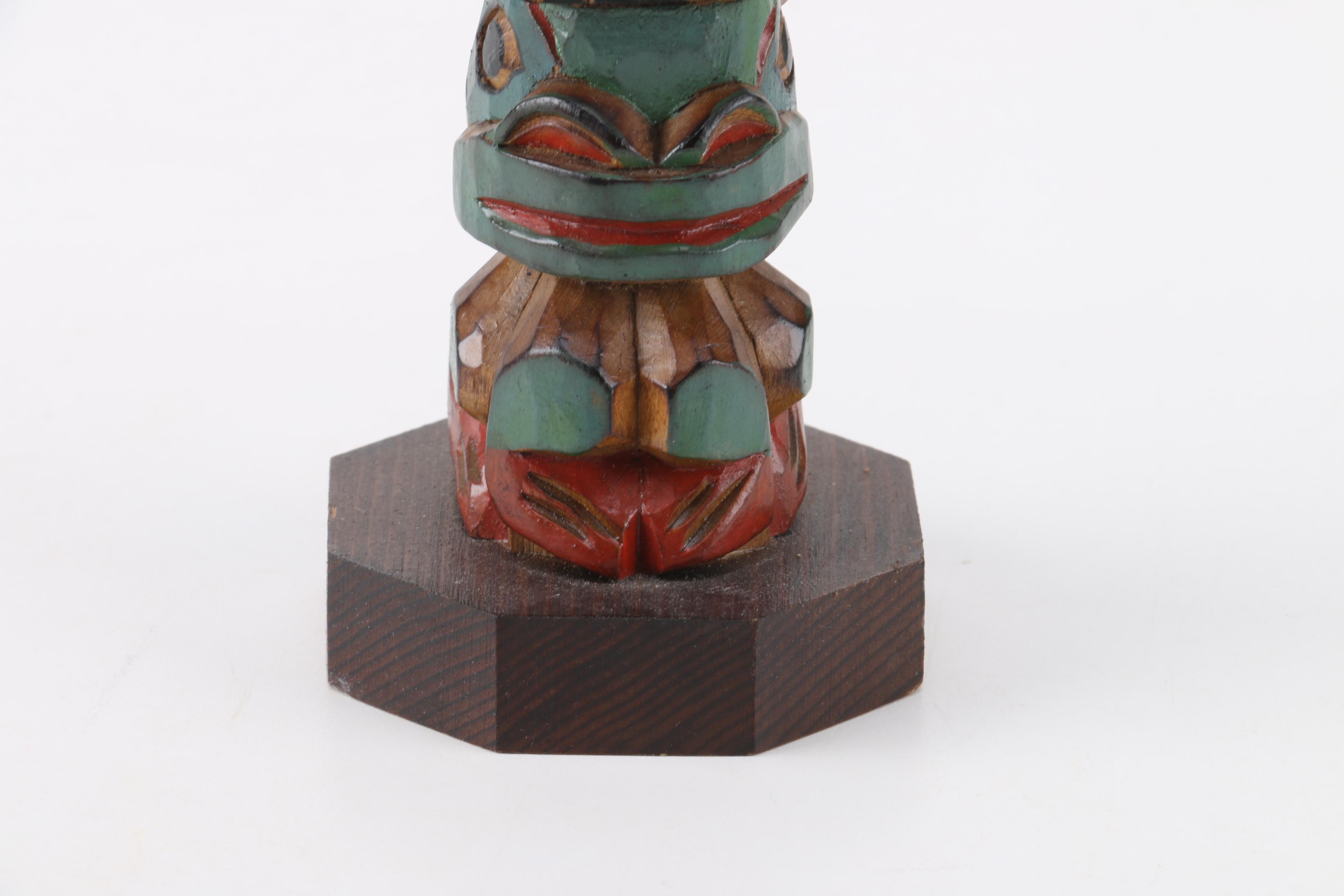 Hand-Carved Pacific Northwest Style Totem Pole