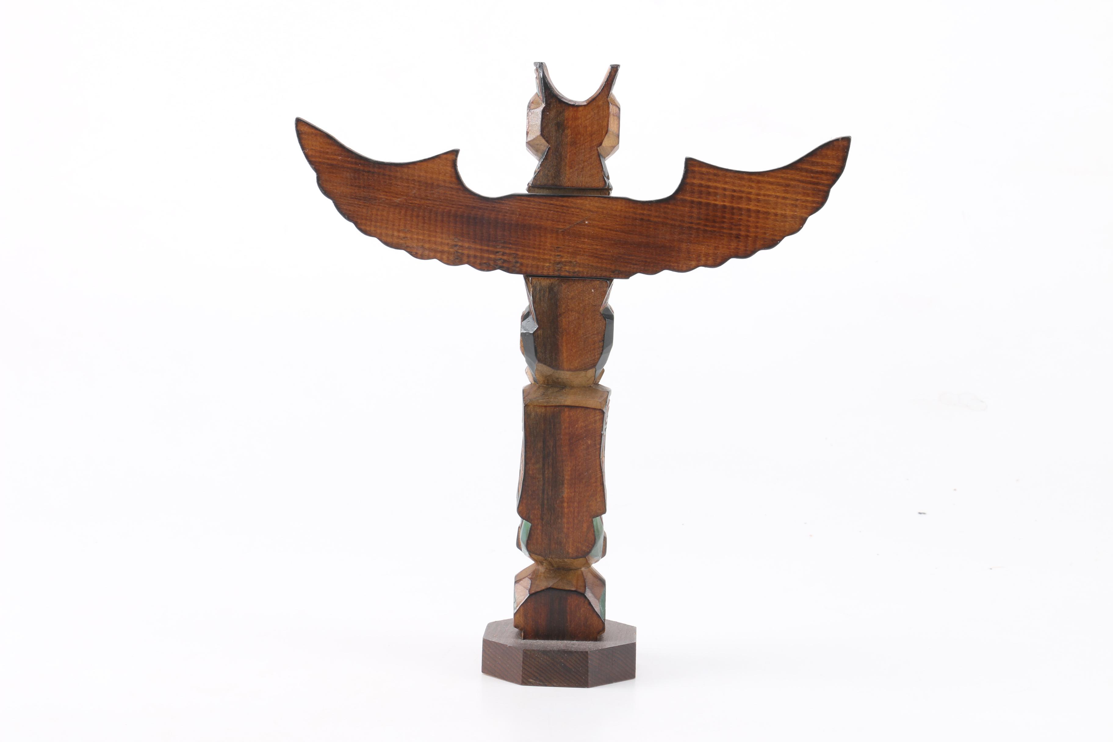 Hand-Carved Pacific Northwest Style Totem Pole