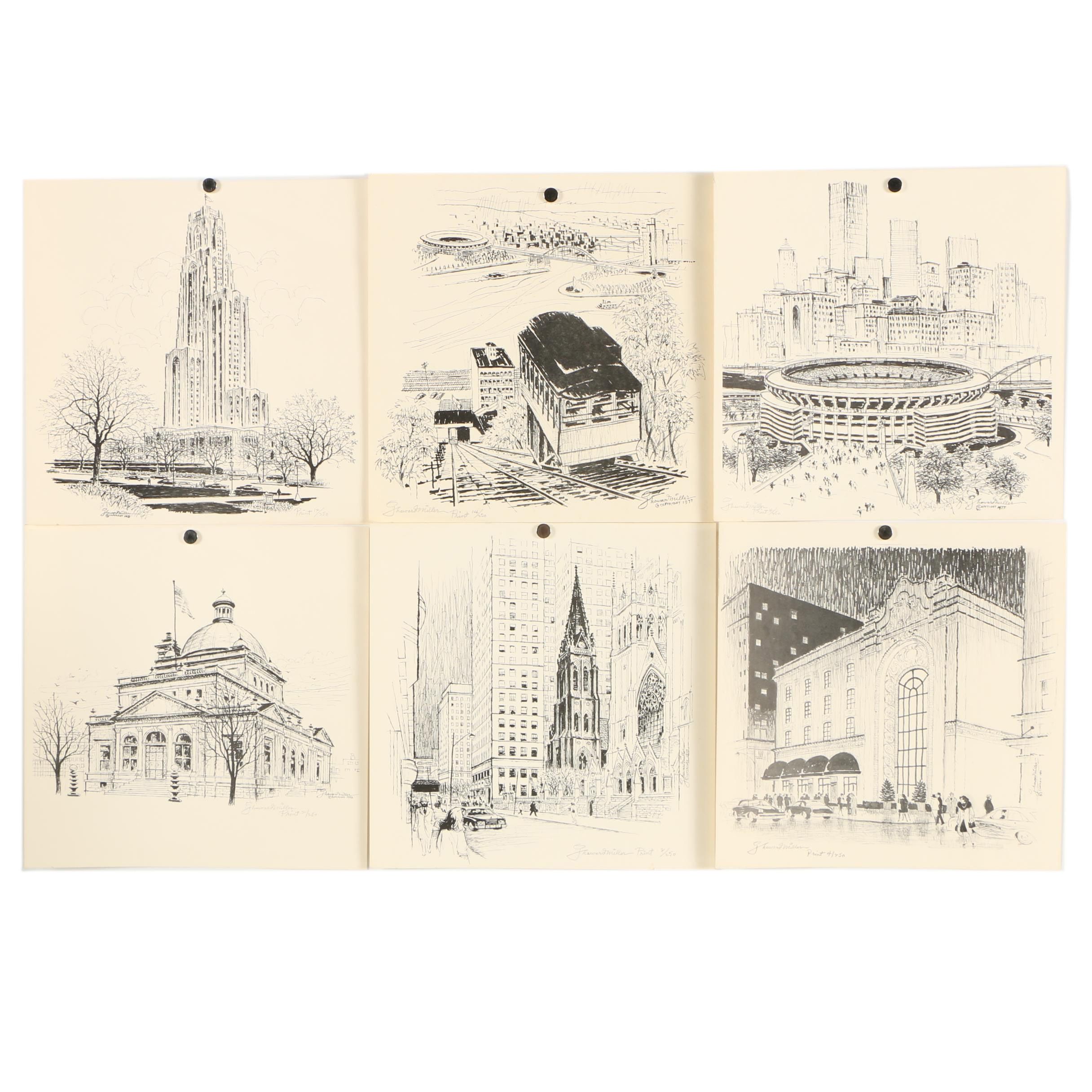 J. Howard Miller Limited Edition Architectural Halftone Prints