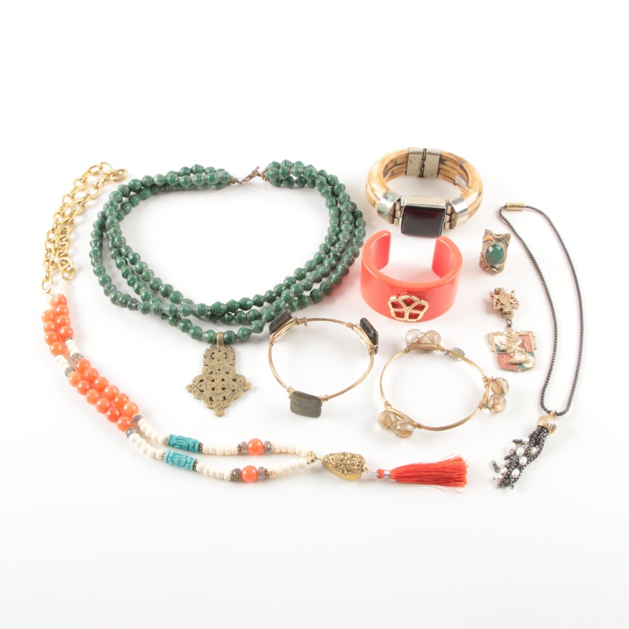 Selection of Costume Jewelry Including a Trina Turk Bracelet
