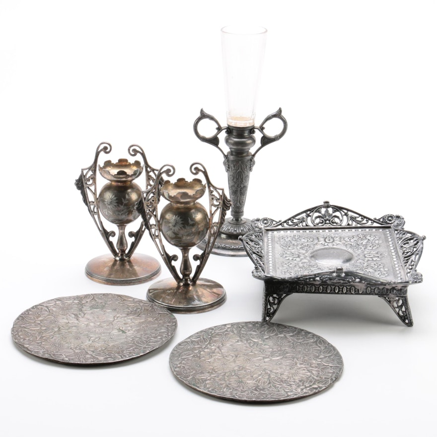 Wilcox Silver Company Silver Plate Candle Holders and Other Home Decor