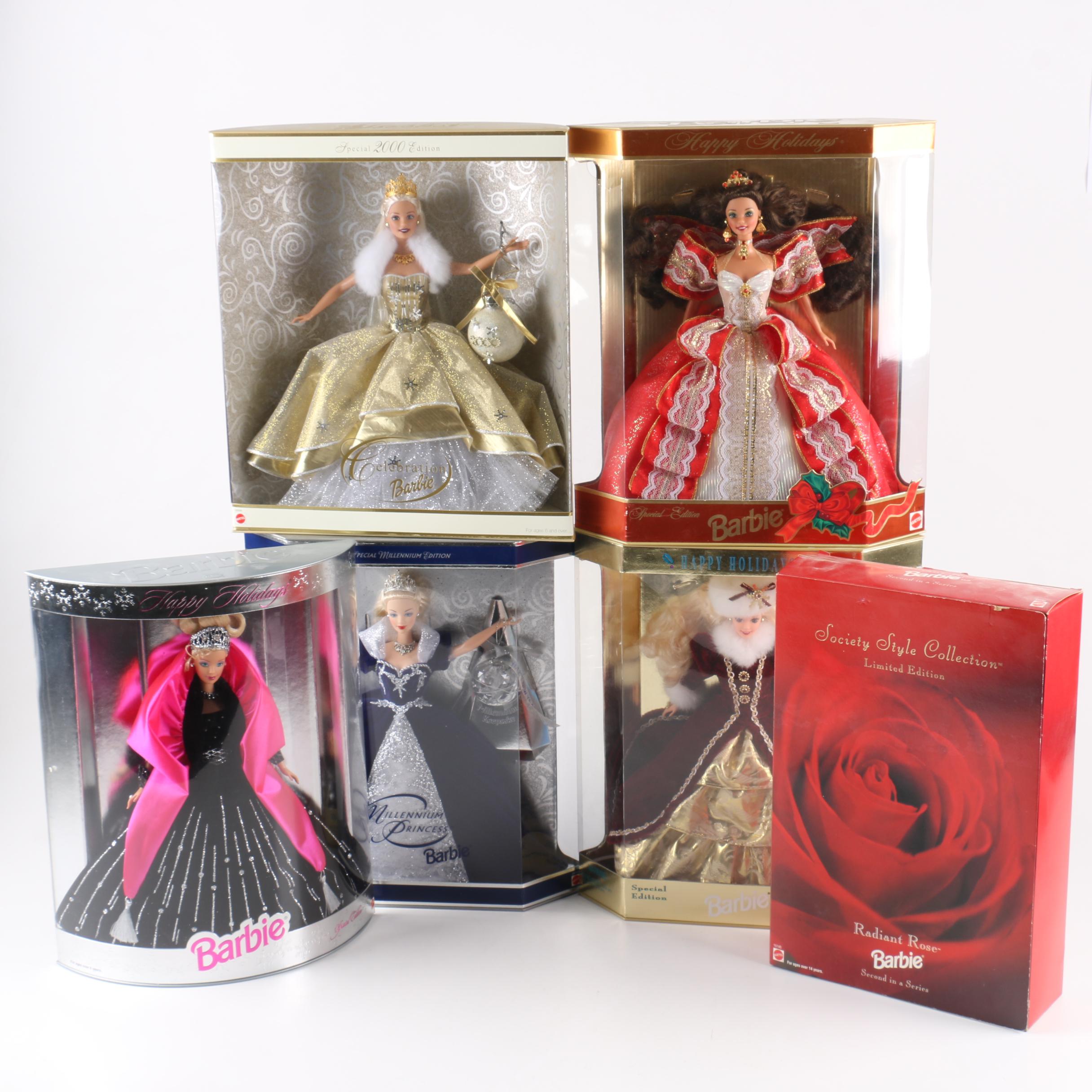 Collector's Happy Holidays and Society Style Barbies