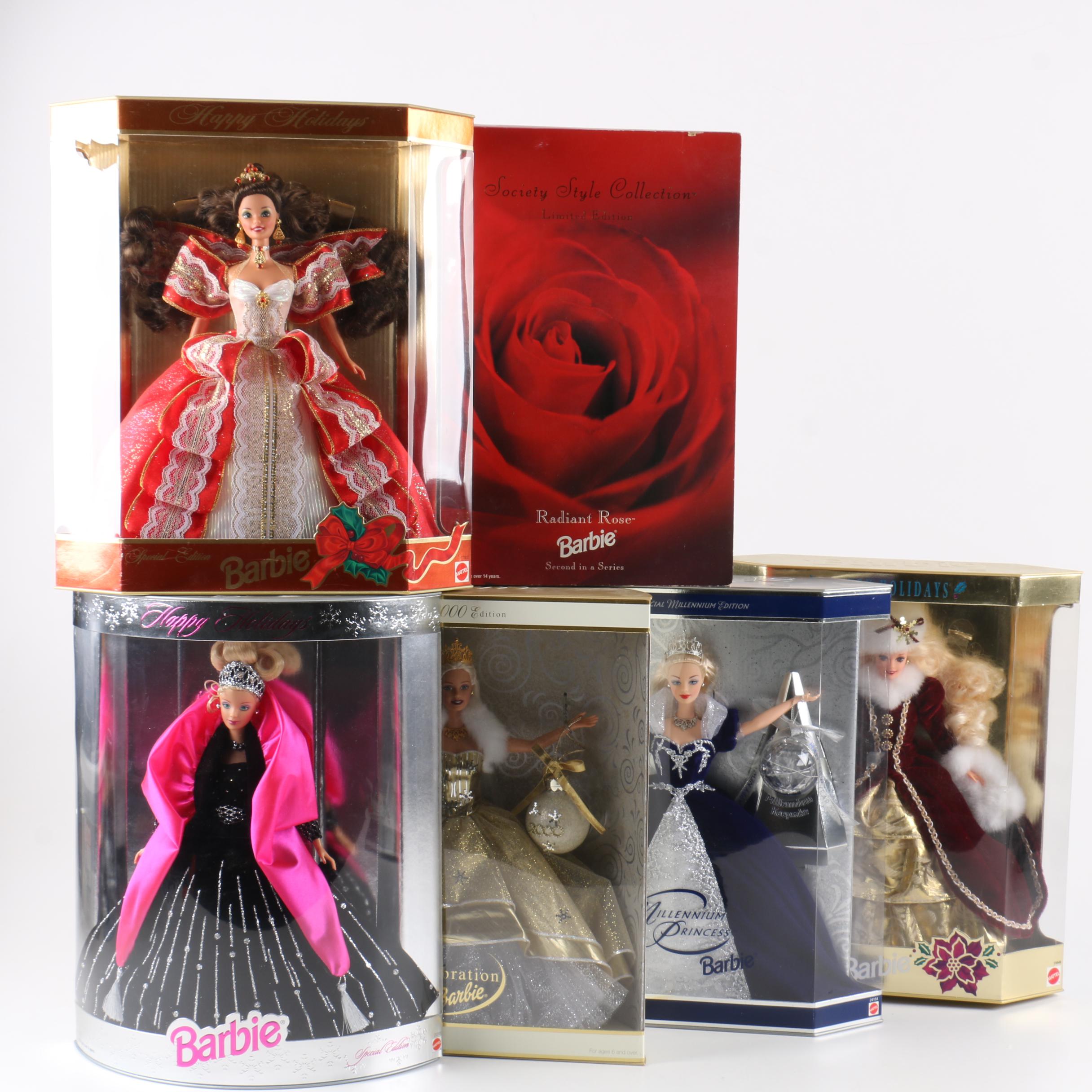 Collector's Happy Holidays and Society Style Barbies