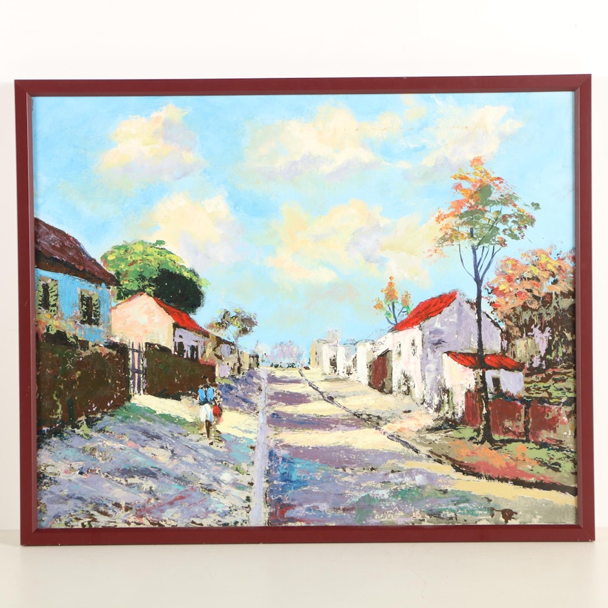 Oil Painting of a Village