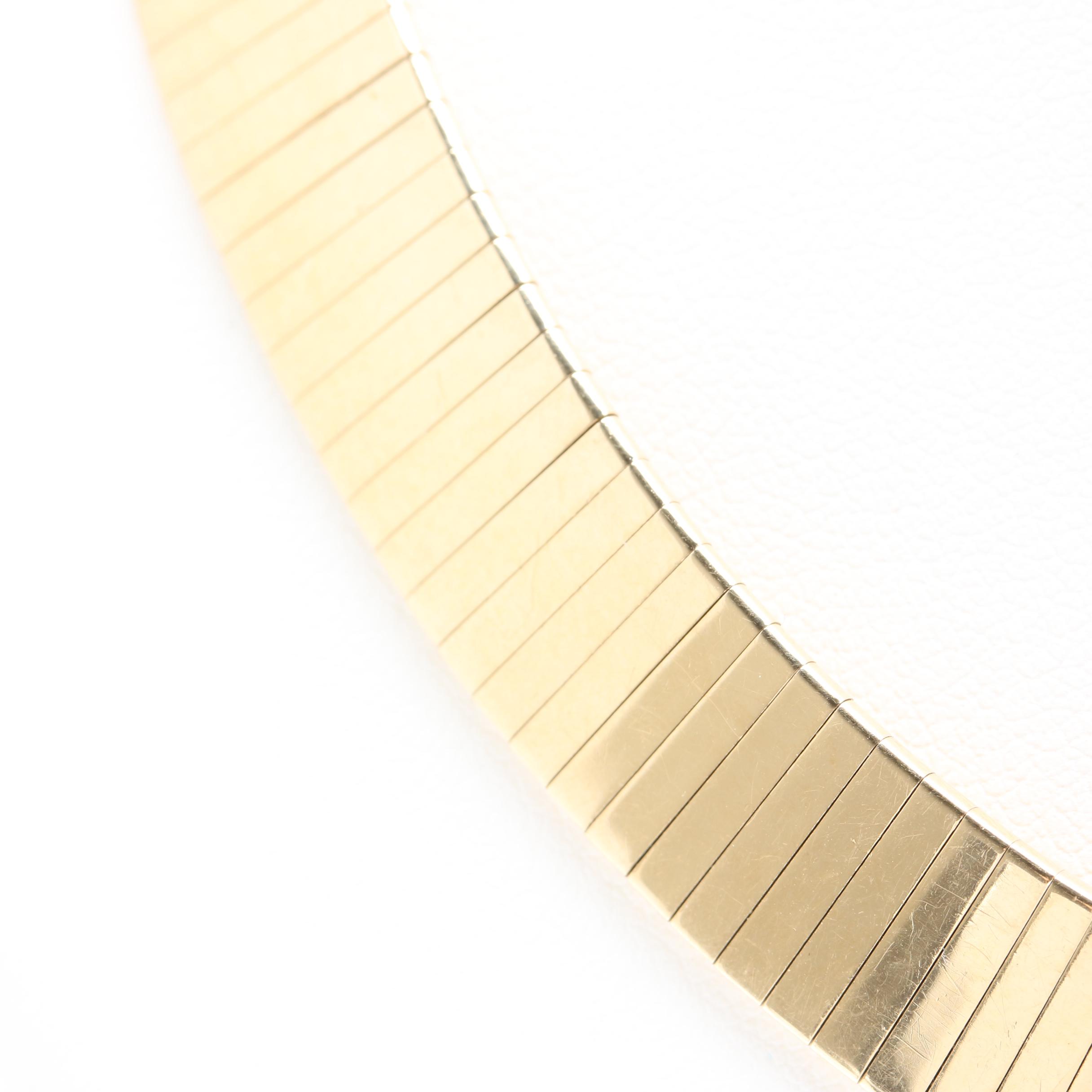 14K Yellow Gold Omega Chain Necklace
