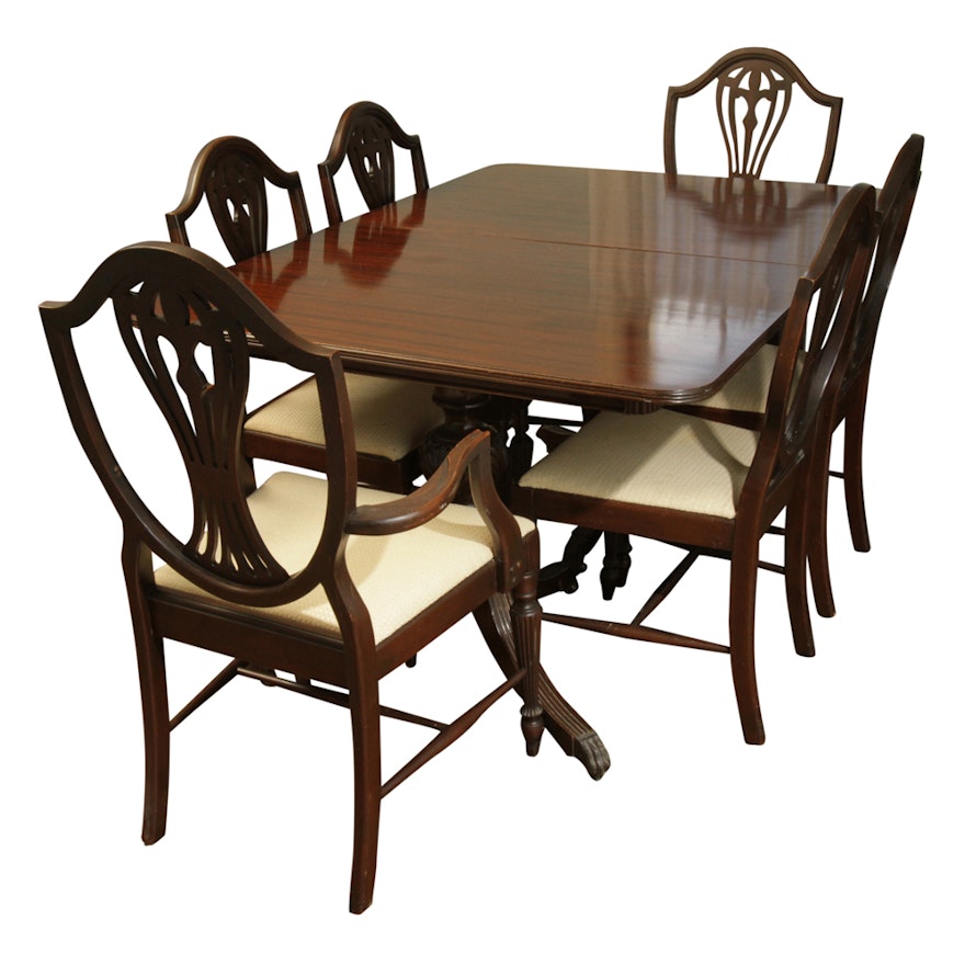 Hepplewhite Style Dining Table and Chairs