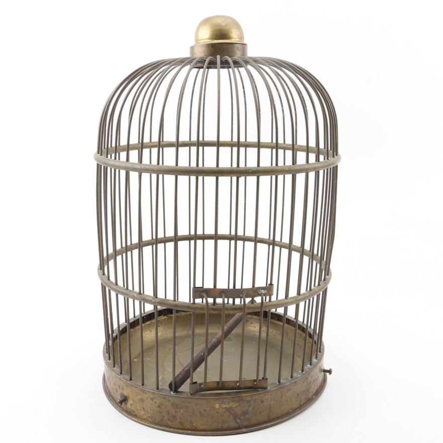 Brass Tone Metal Birdcage