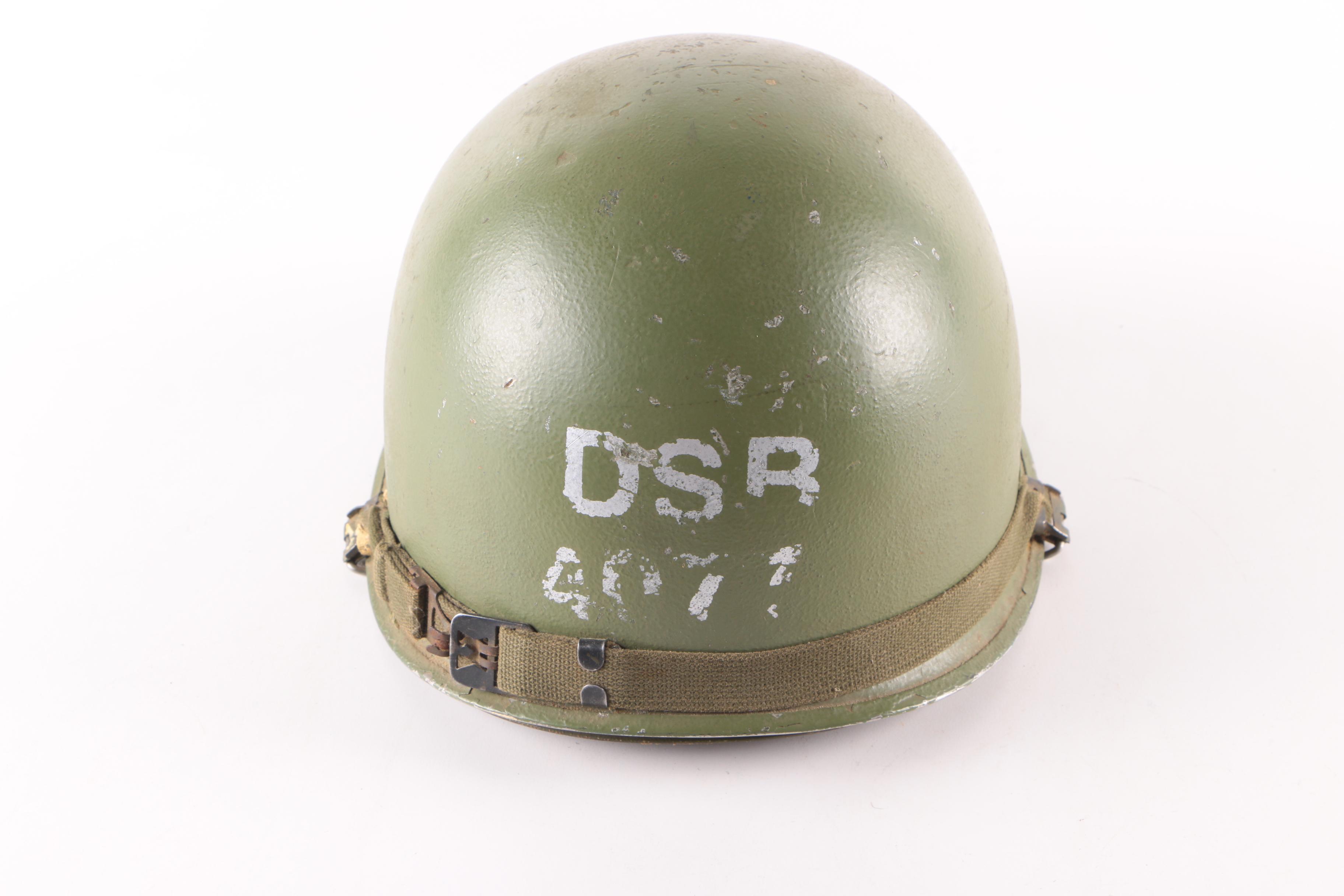 M1 Steel Medic Helmet with Liner with Major's Rank Insignia