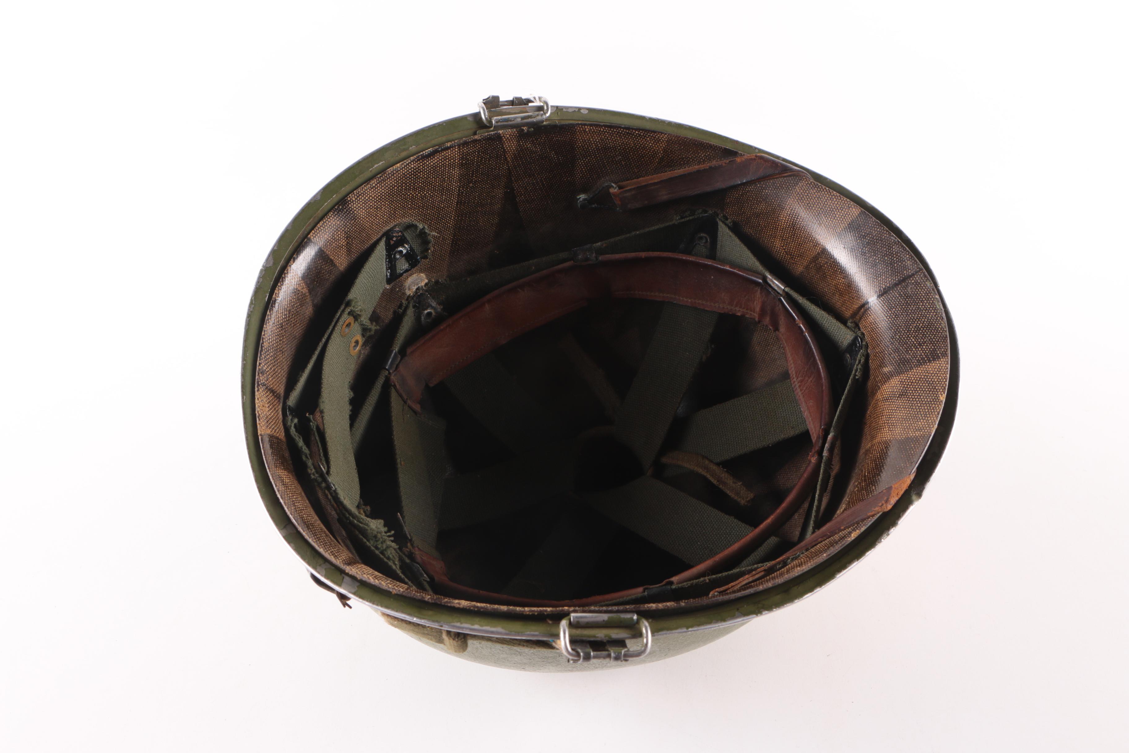 M1 Steel Medic Helmet with Liner with Major's Rank Insignia