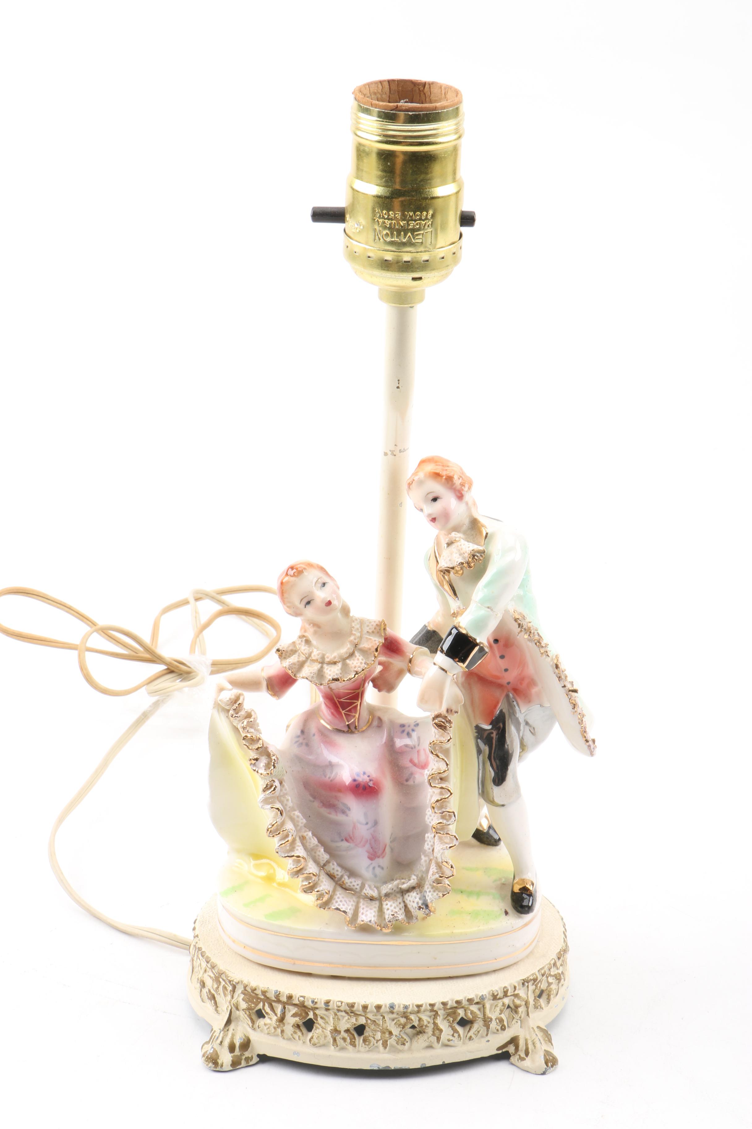 Vintage Hand Painted Figural Table Lamps