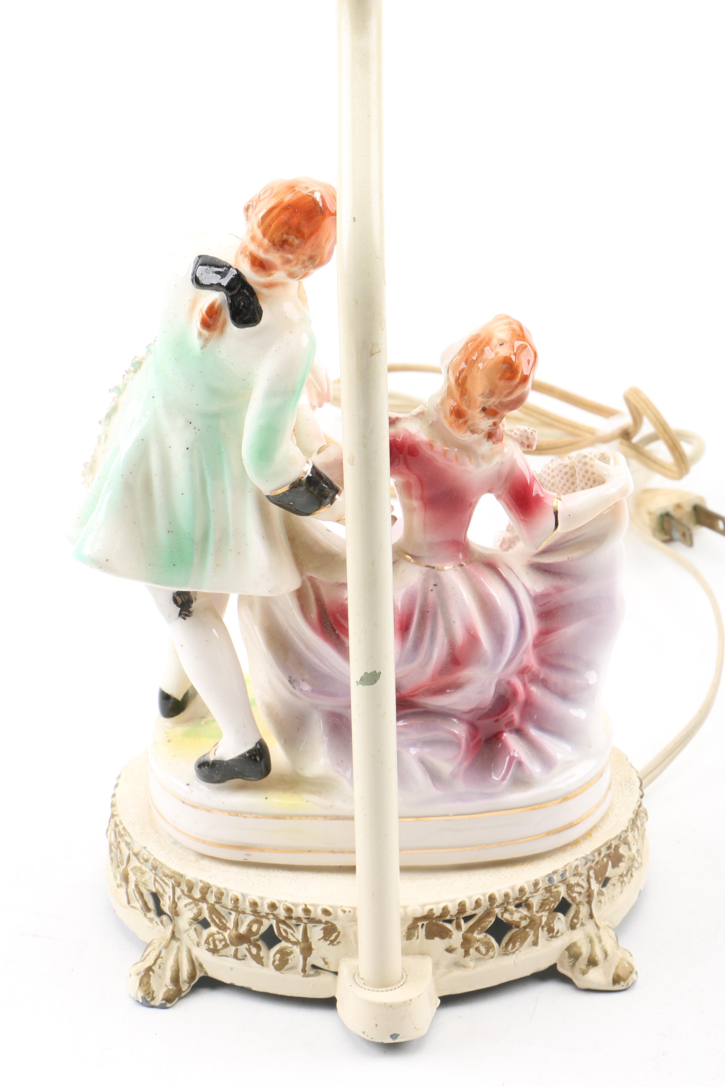 Vintage Hand Painted Figural Table Lamps