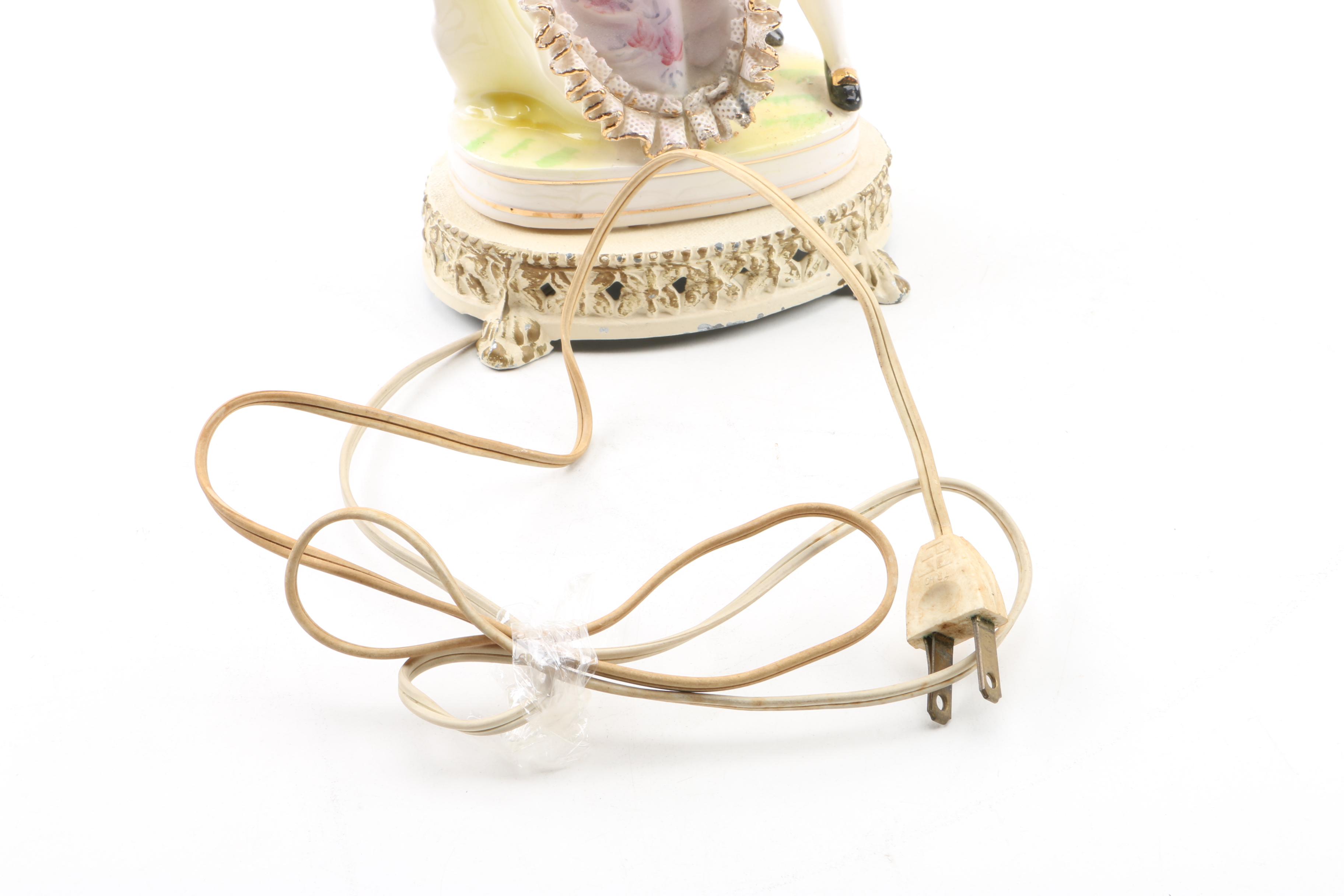 Vintage Hand Painted Figural Table Lamps