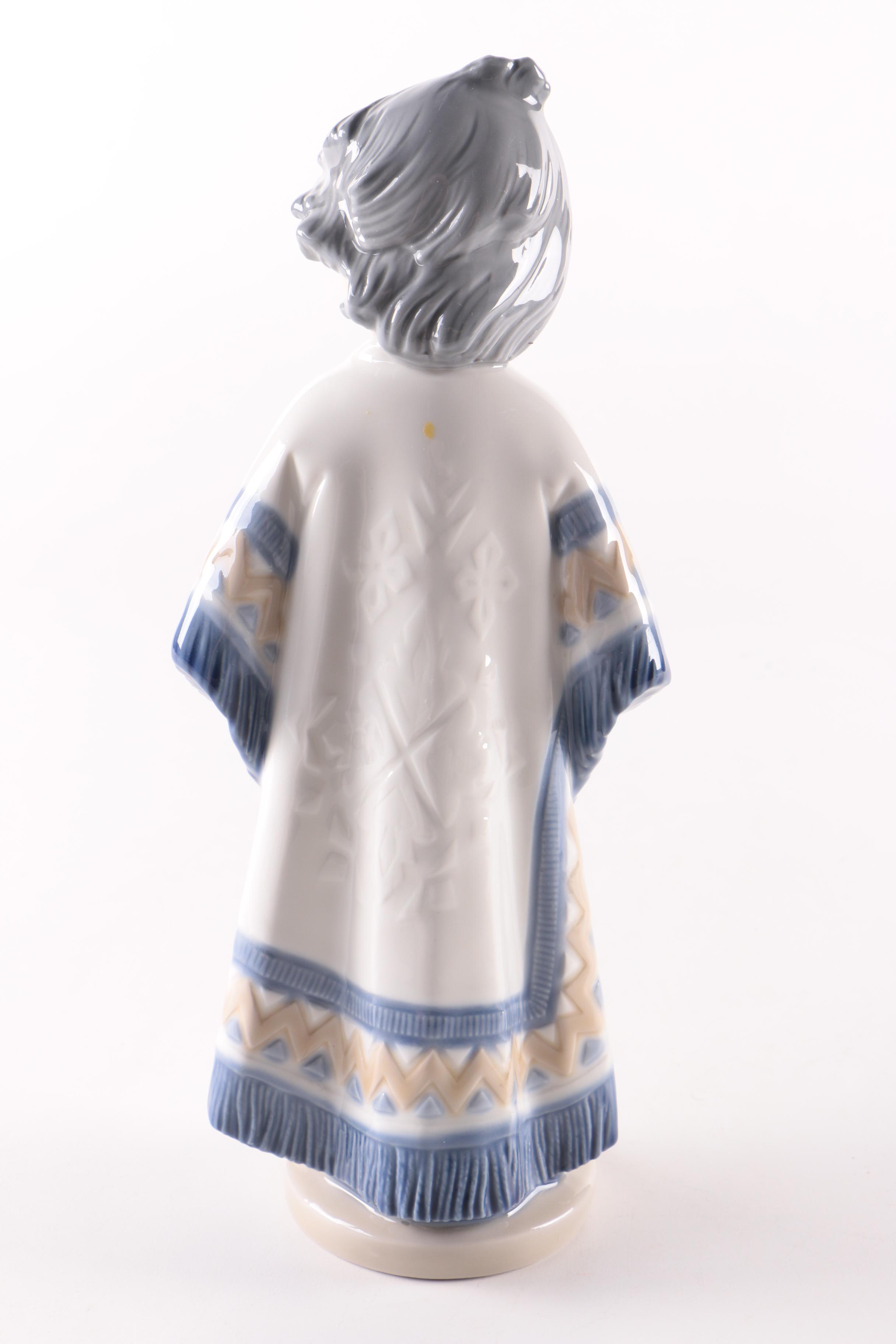 NAO by Lladró Girl Holding Hat Figurine