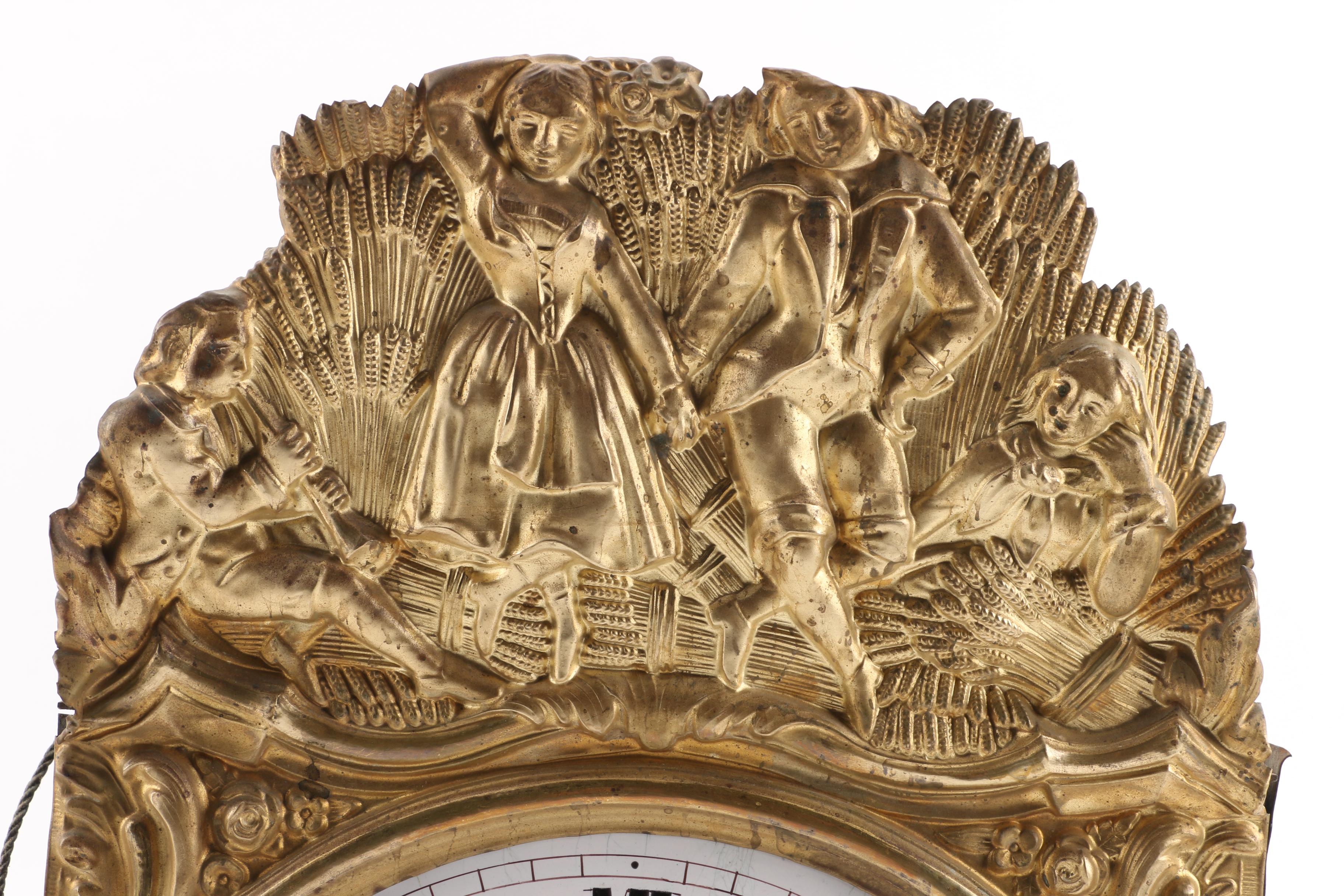 19th Century French Morbier Pendulum Wall Clock