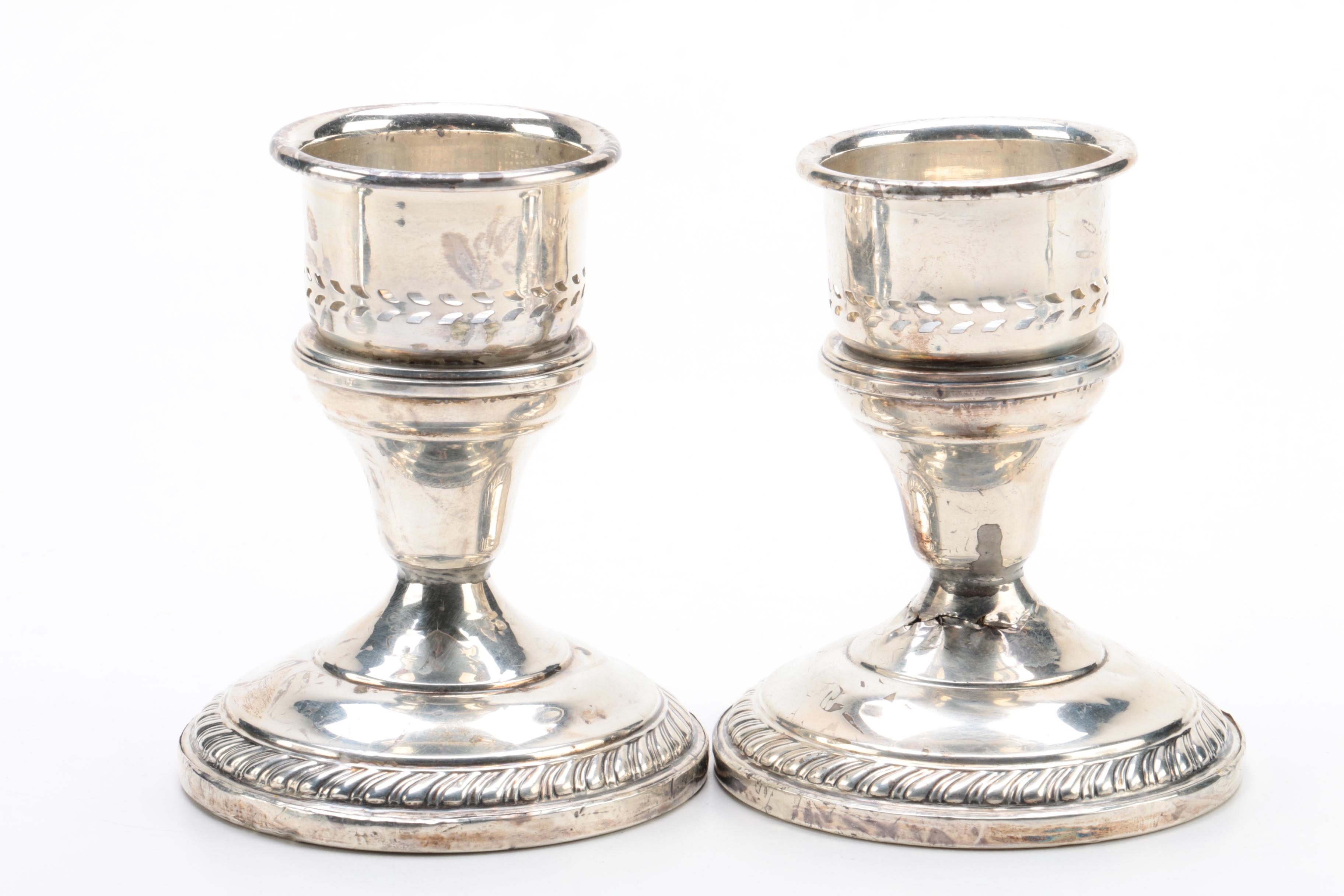 International Silver Co. "Berkeley" Weighted Sterling Candleholders and Others