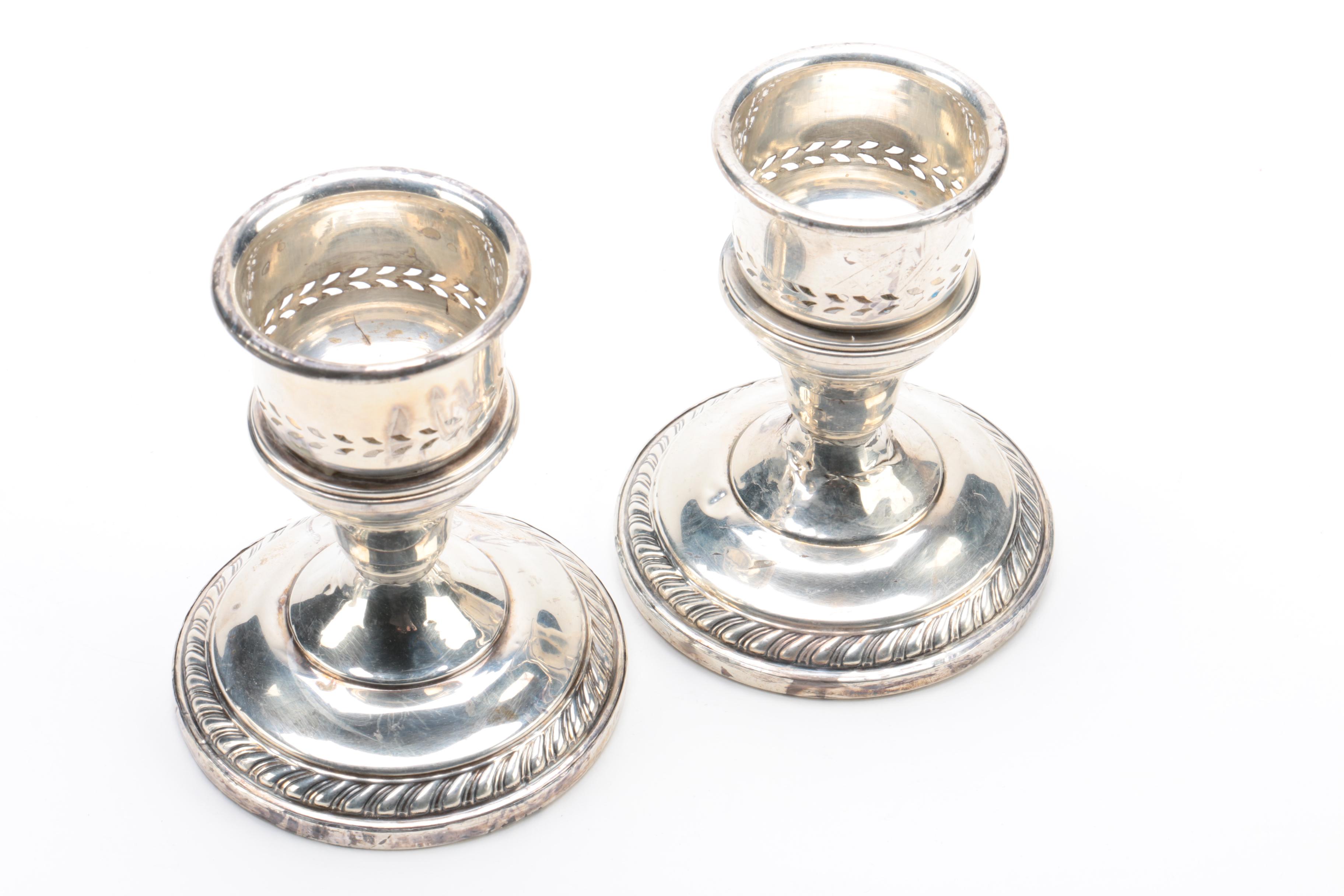 International Silver Co. "Berkeley" Weighted Sterling Candleholders and Others