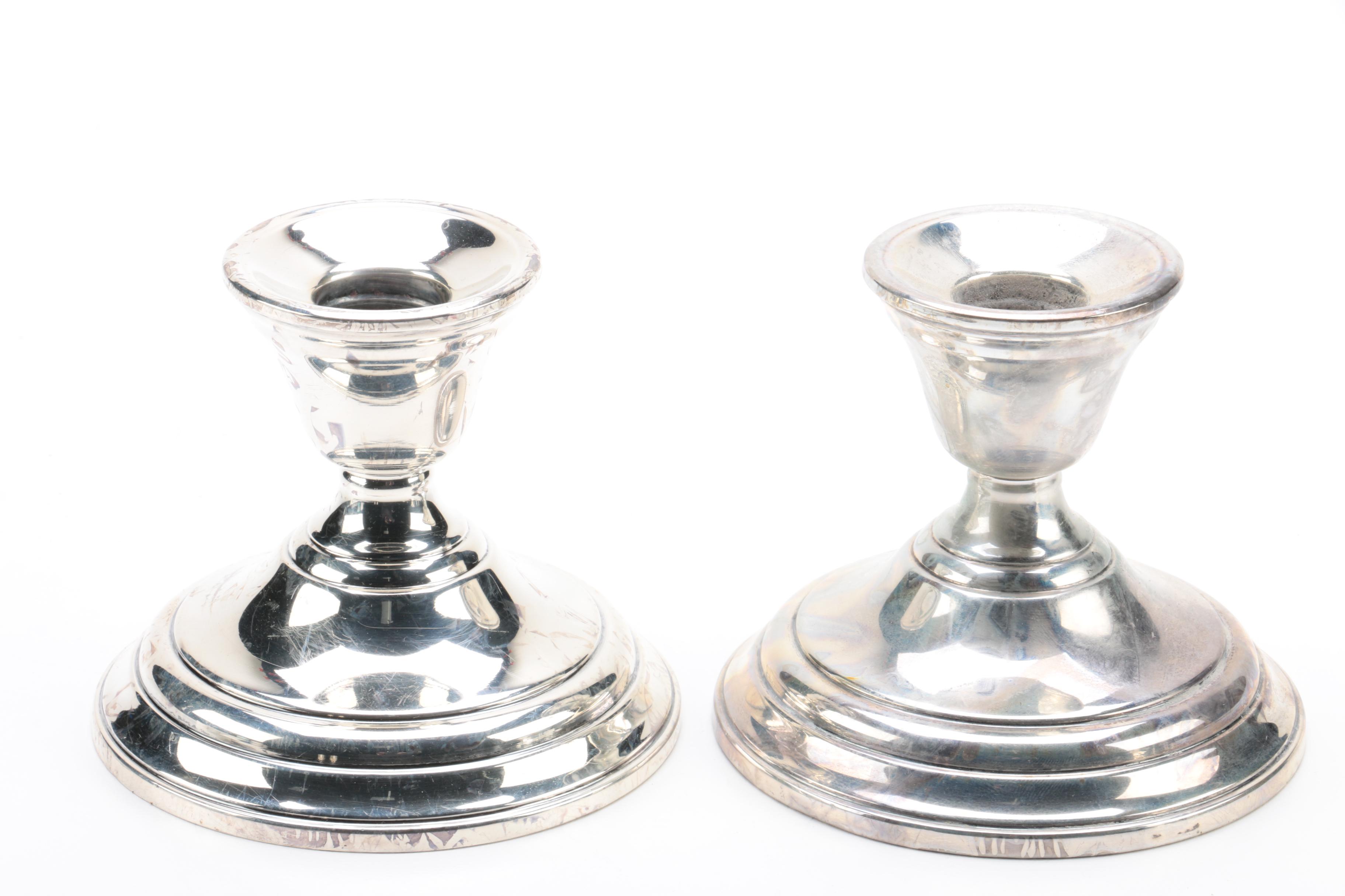 International Silver Co. "Berkeley" Weighted Sterling Candleholders and Others