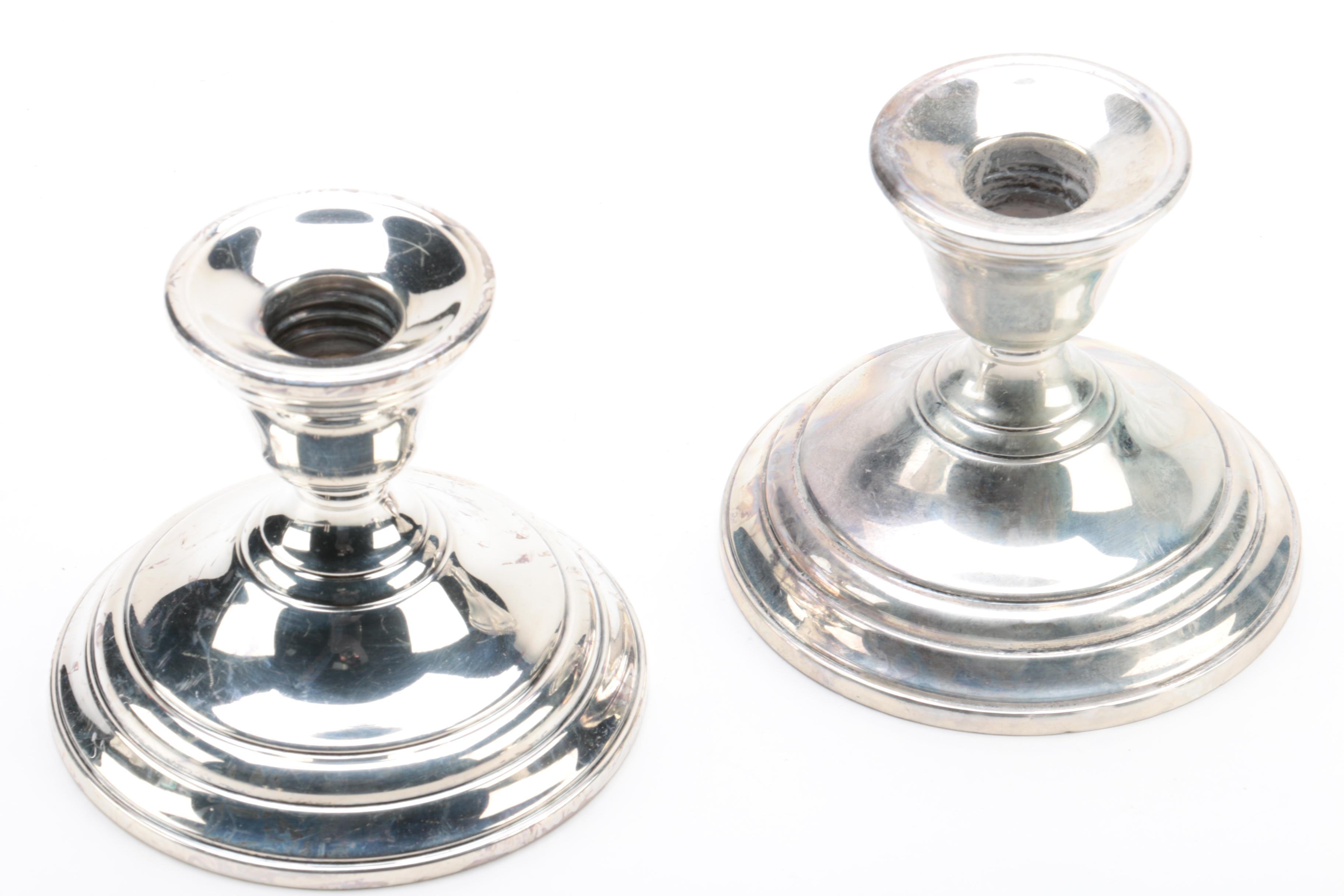 International Silver Co. "Berkeley" Weighted Sterling Candleholders and Others