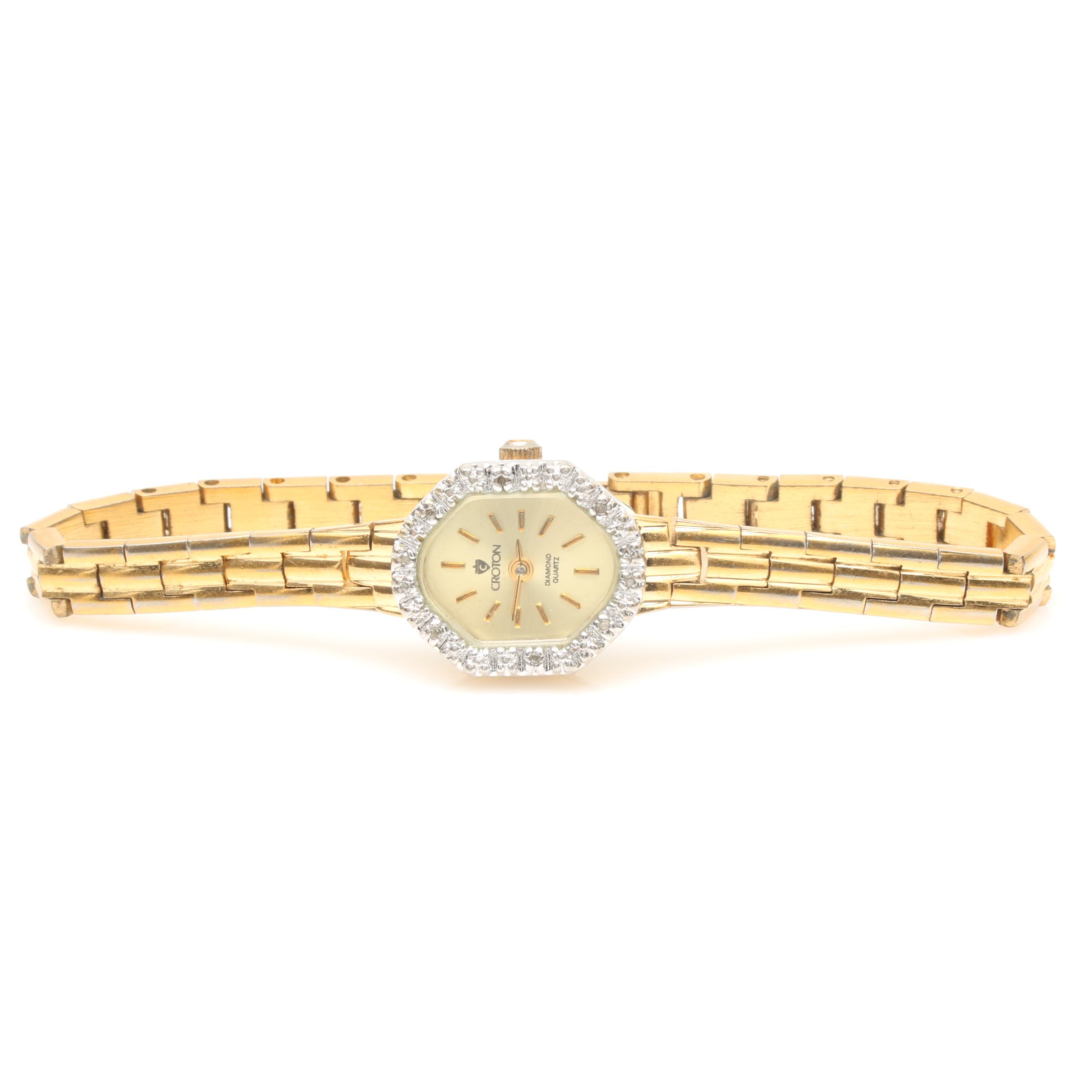 Croton Diamond Accent and Citizen Gold Tone Watches