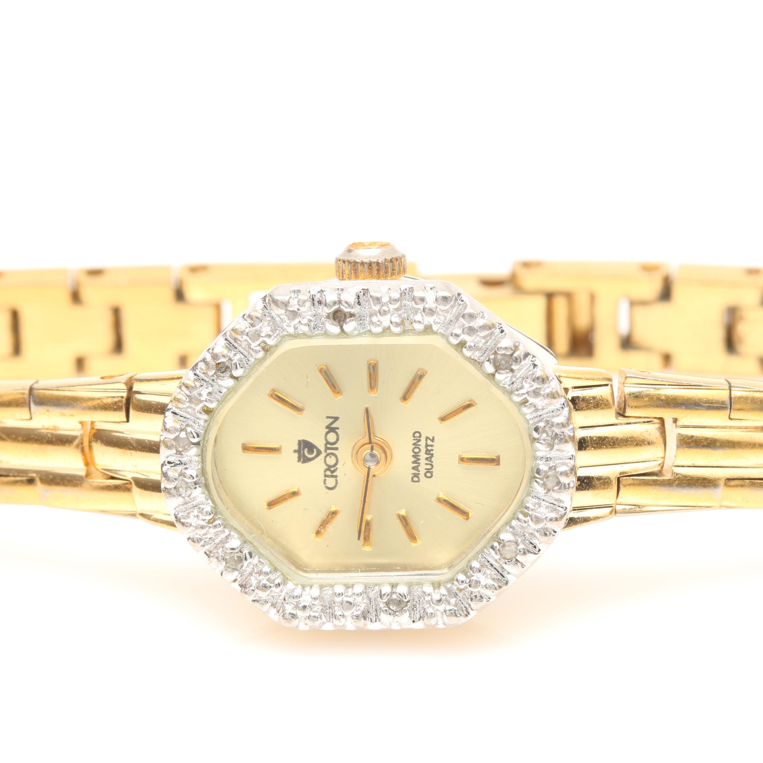 Croton Diamond Accent and Citizen Gold Tone Watches