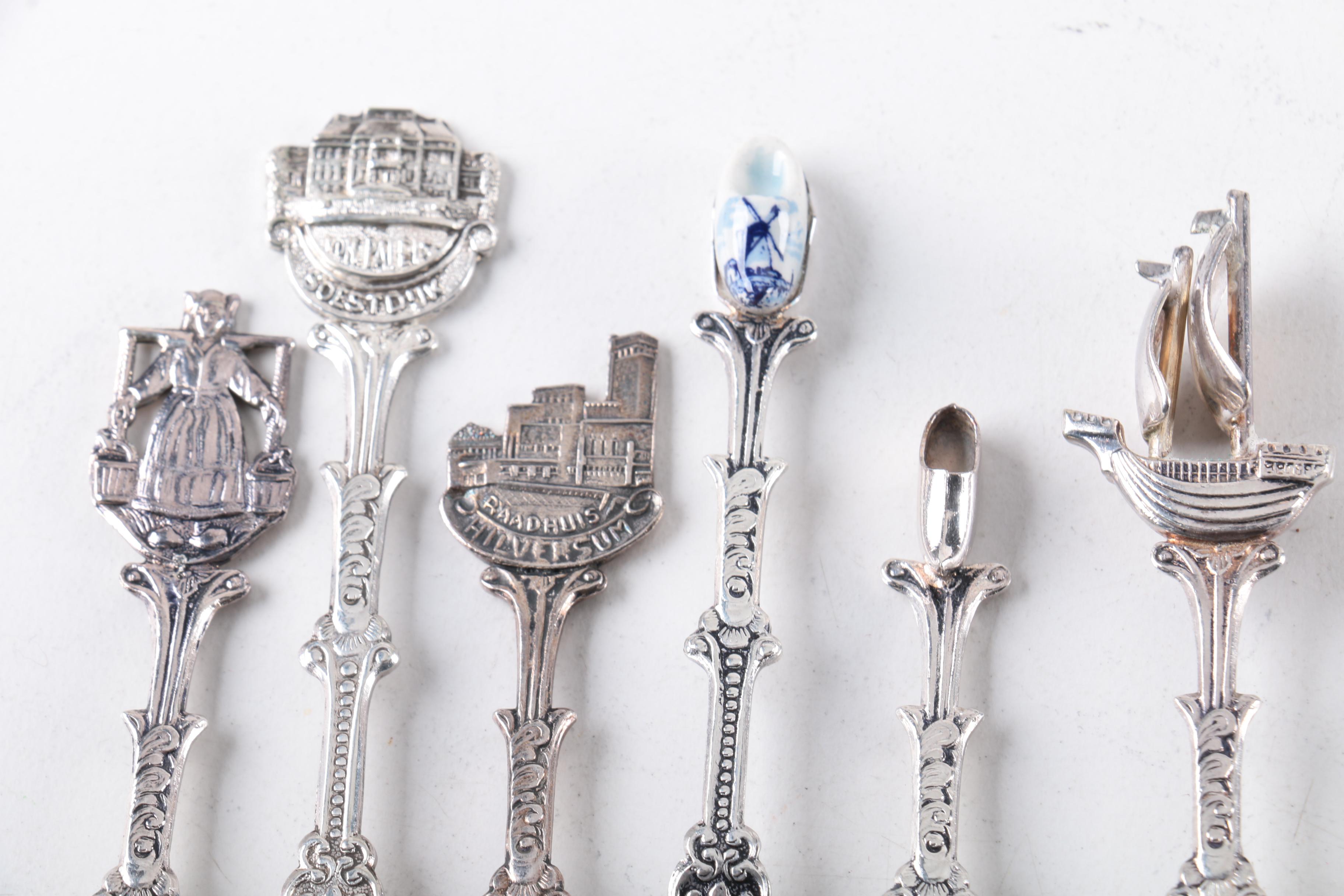 Delft Style Ceramic and Silver Plate Dutch Flatware