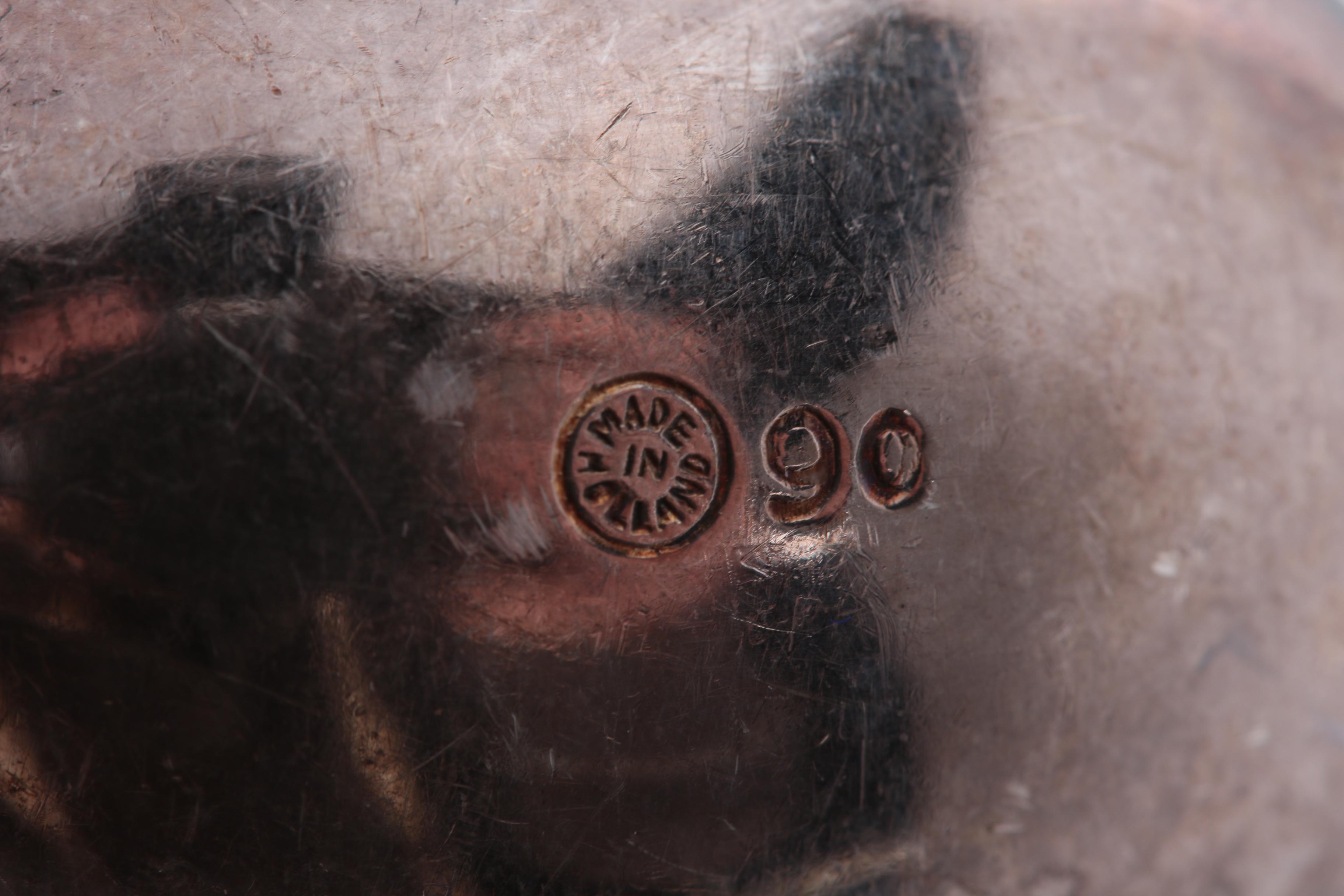 Delft Style Ceramic and Silver Plate Dutch Flatware