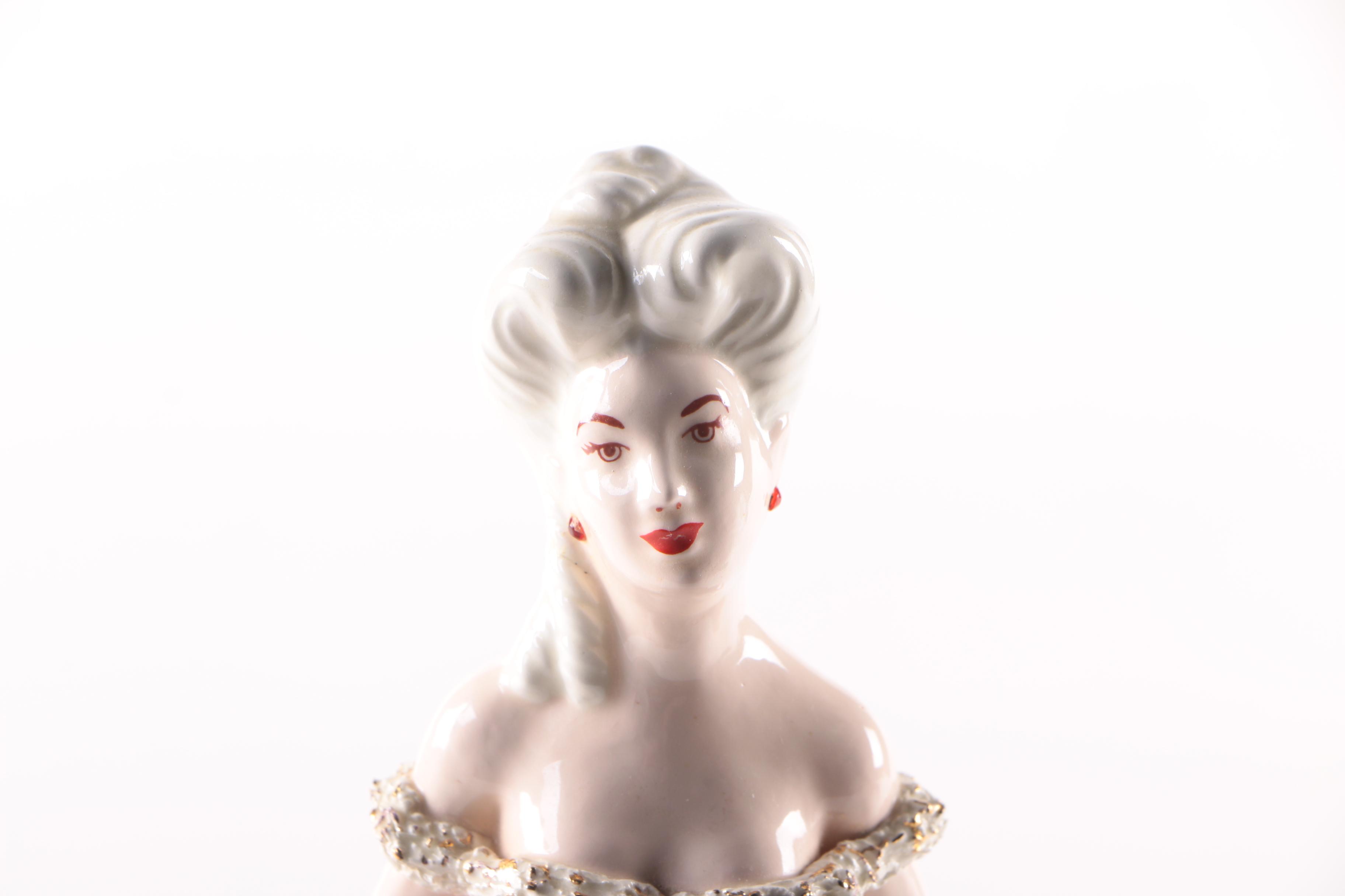 Vintage Holland Mold Ceramic Figurine of Woman in Pink Dress