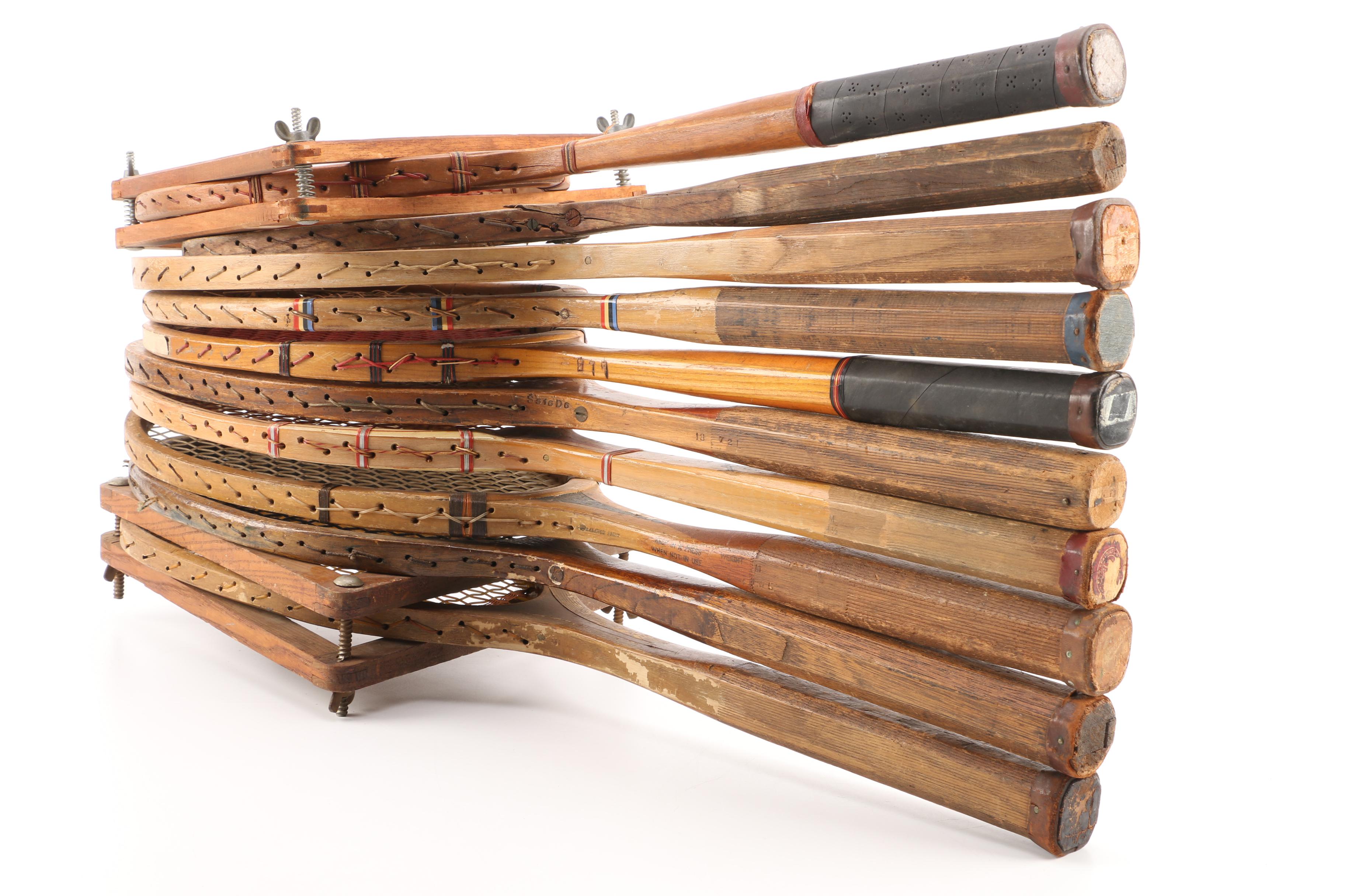 Vintage Tennis Rackets Featuring Goldsmith and Lakeside