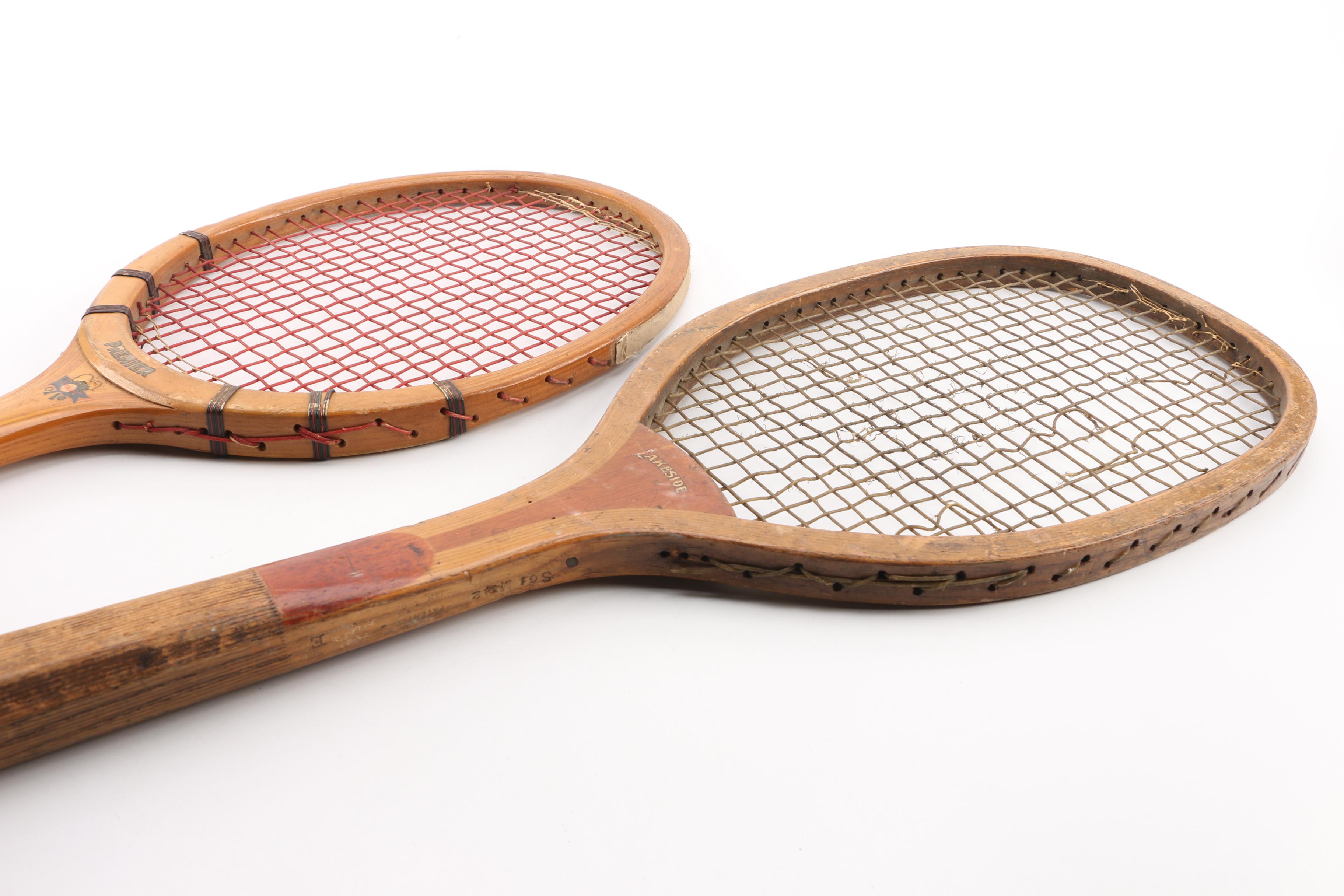 Vintage Tennis Rackets Featuring Goldsmith and Lakeside