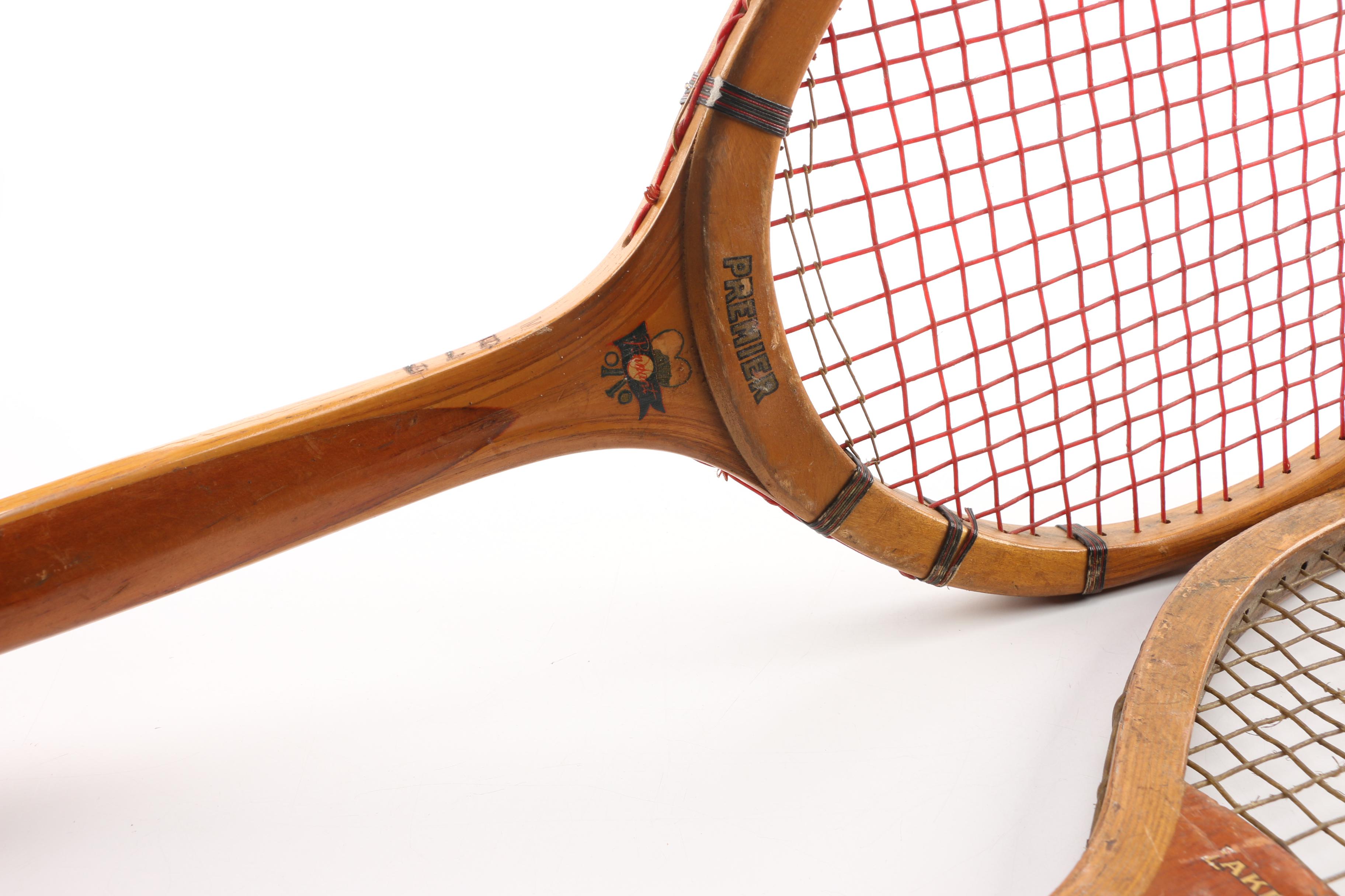 Vintage Tennis Rackets Featuring Goldsmith and Lakeside