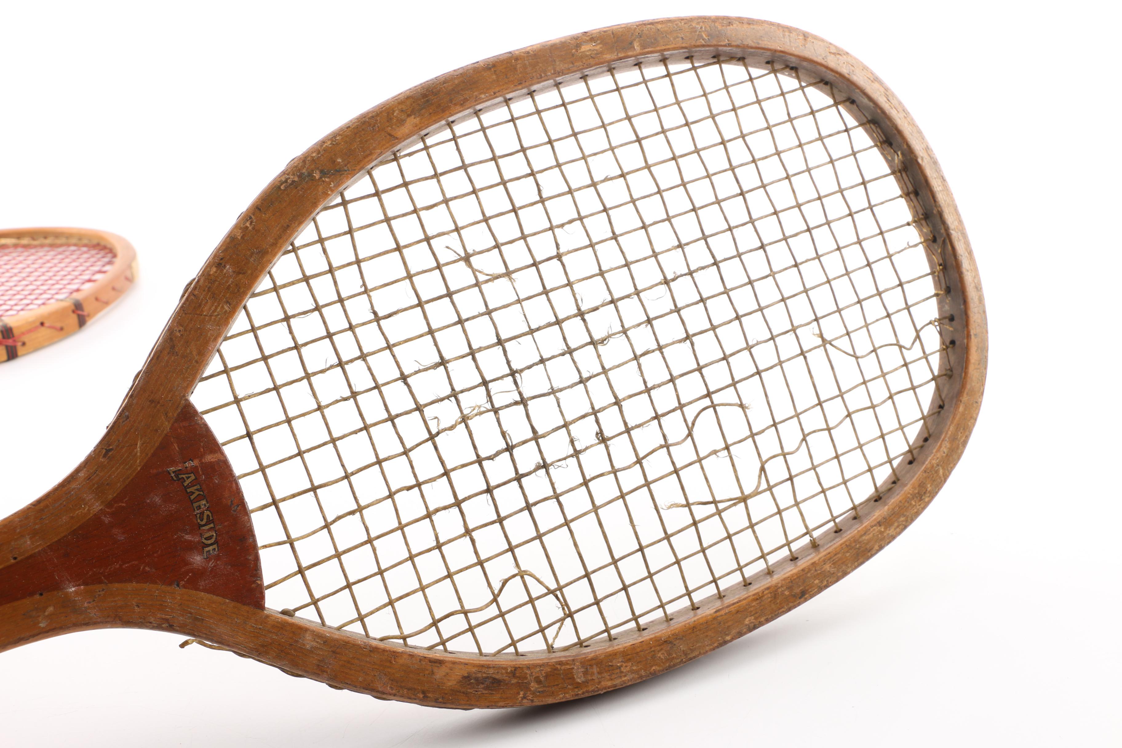 Vintage Tennis Rackets Featuring Goldsmith and Lakeside